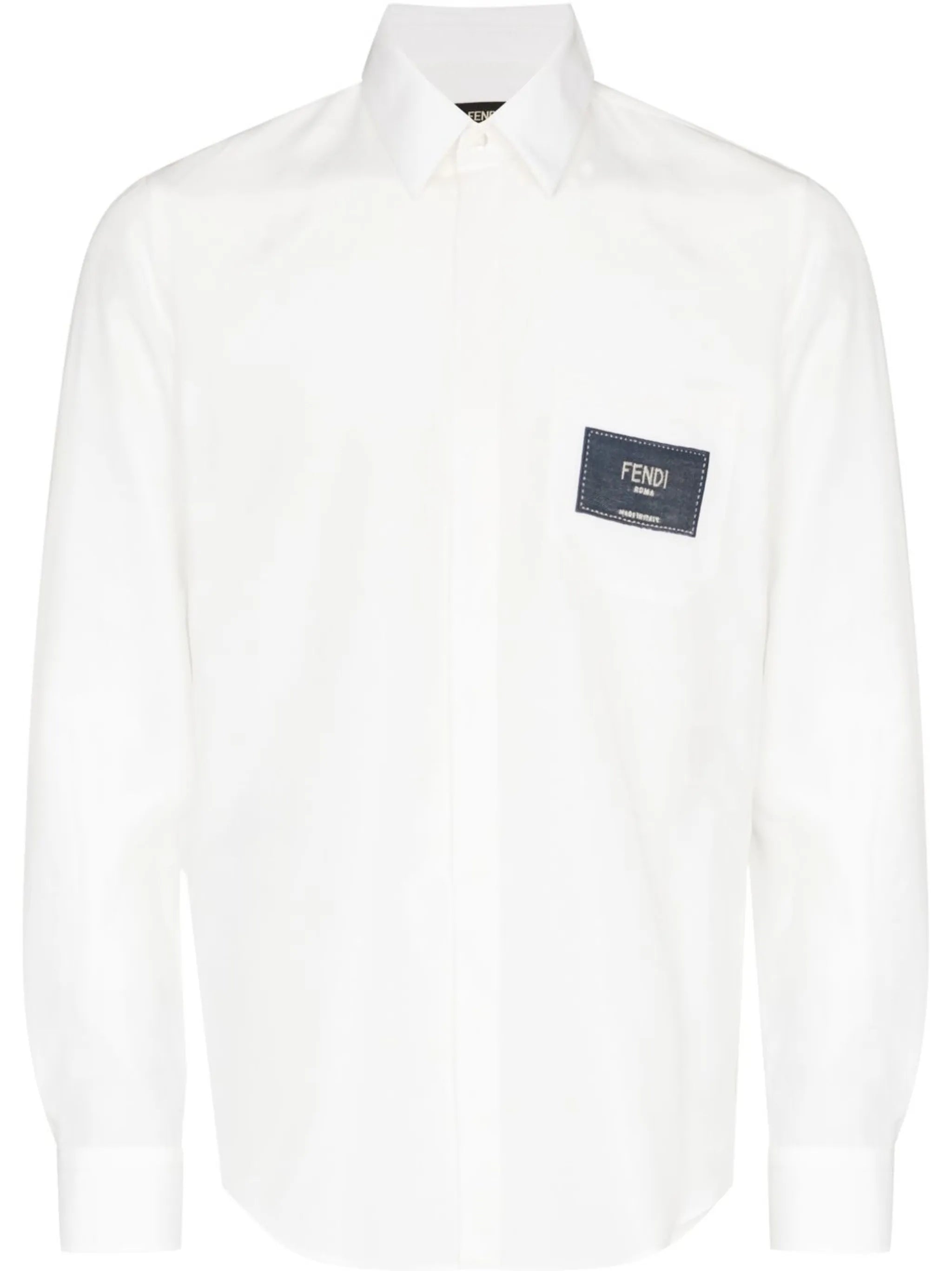 logo-patch long-sleeved shirt