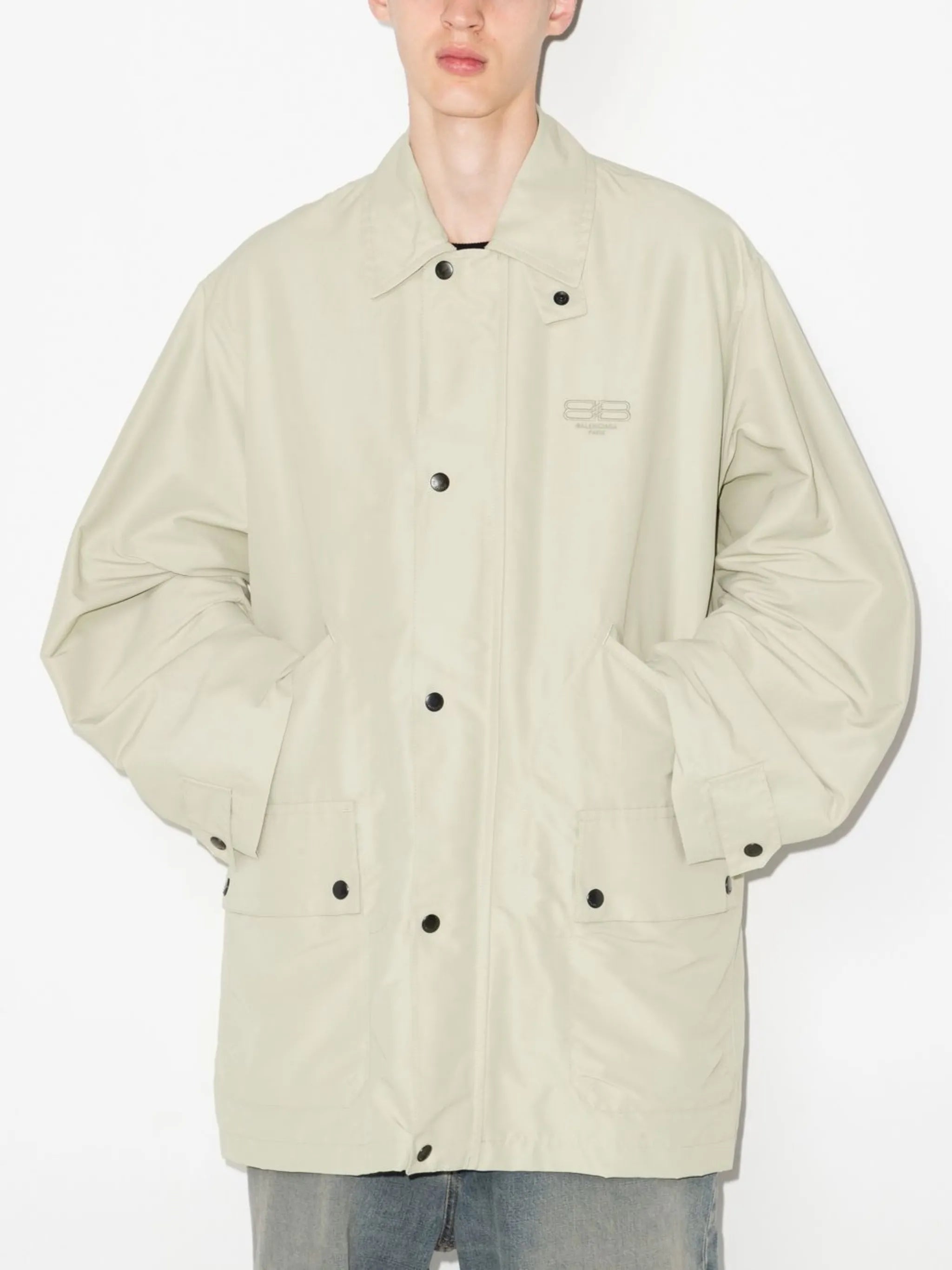 raglan-sleeve parka coat