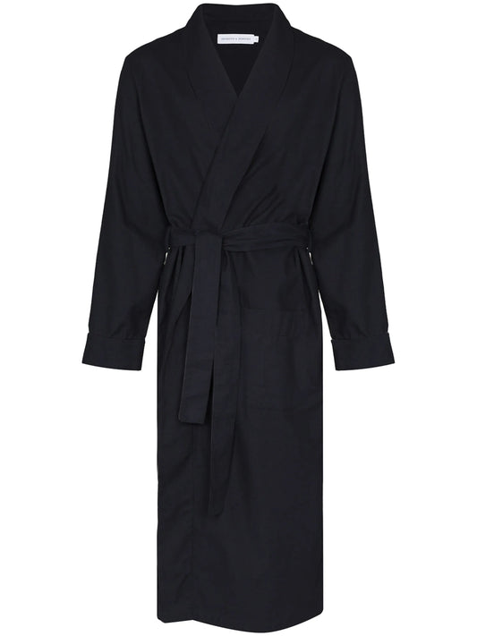 contrast-piping bathrobe