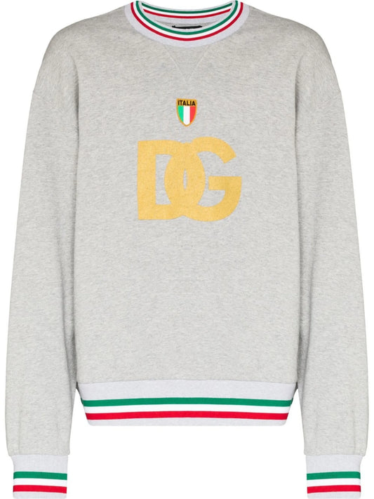 logo-print crew neck sweatshirt