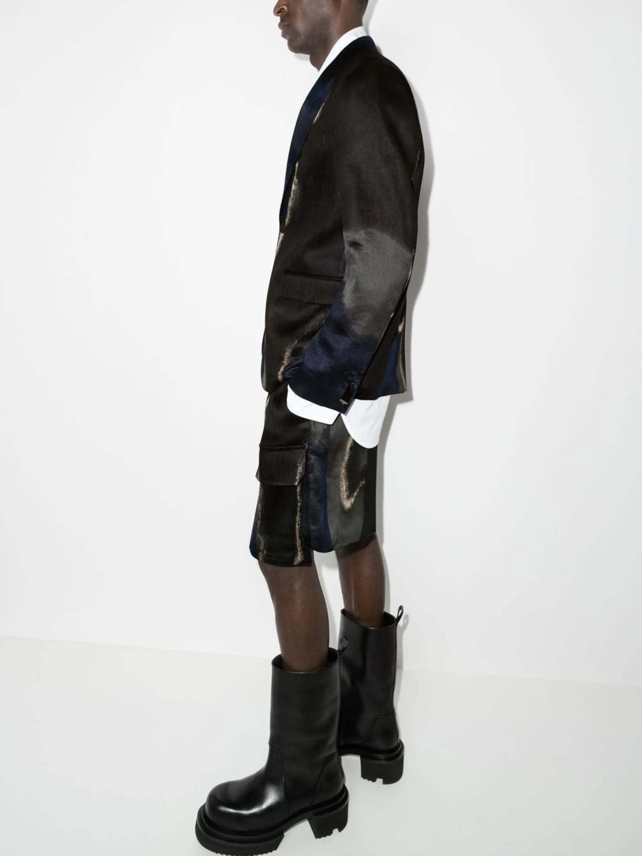 Fendi Earth-motif single-breasted blazer