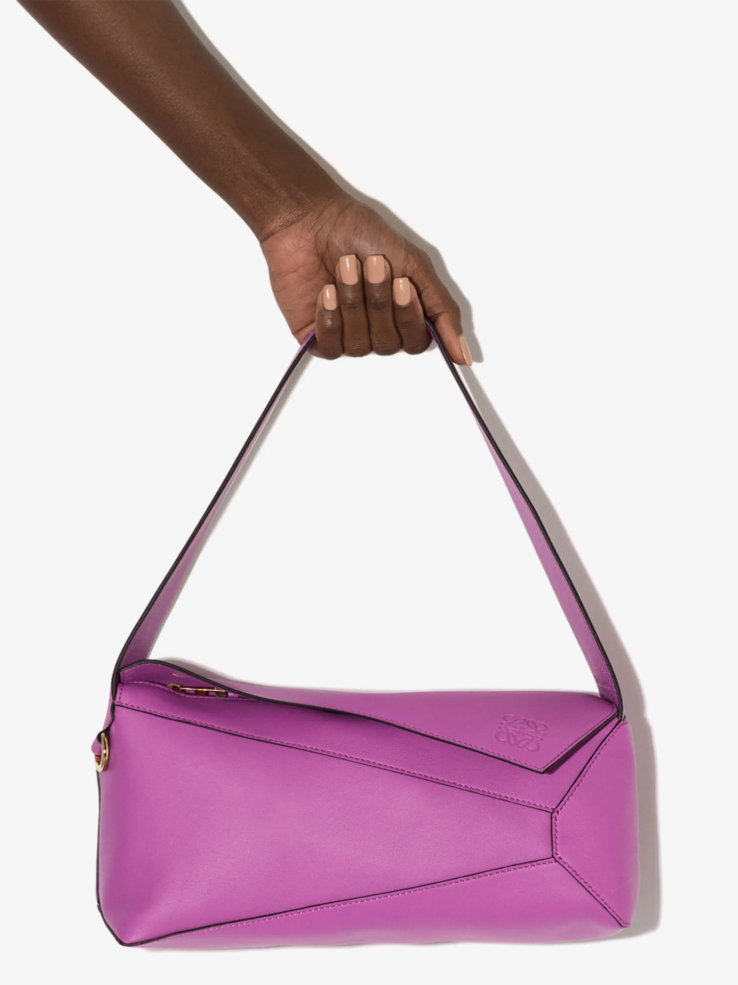 Puzzle leather shoulder bag