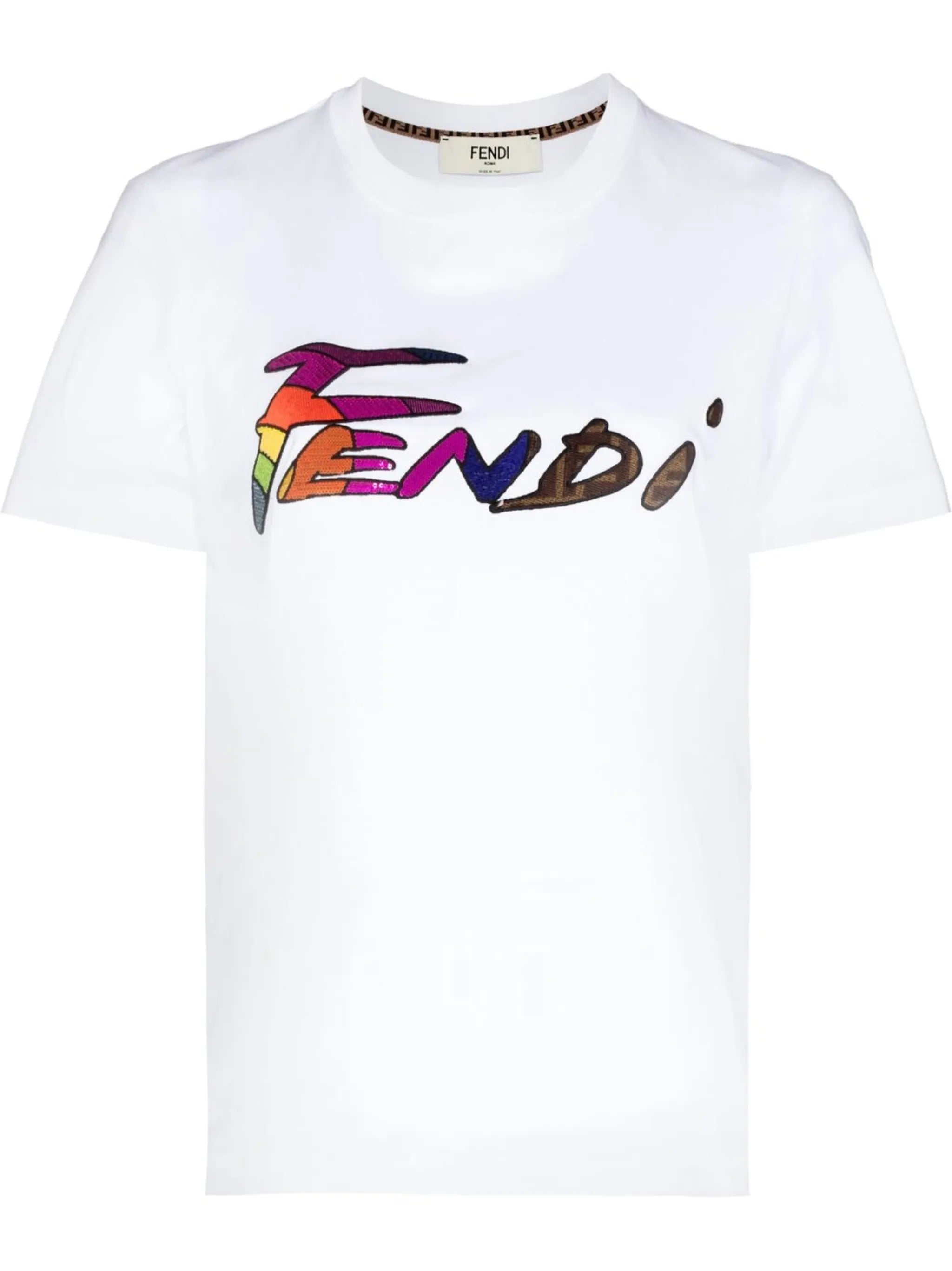 logo-embroidered cotton T-shirt