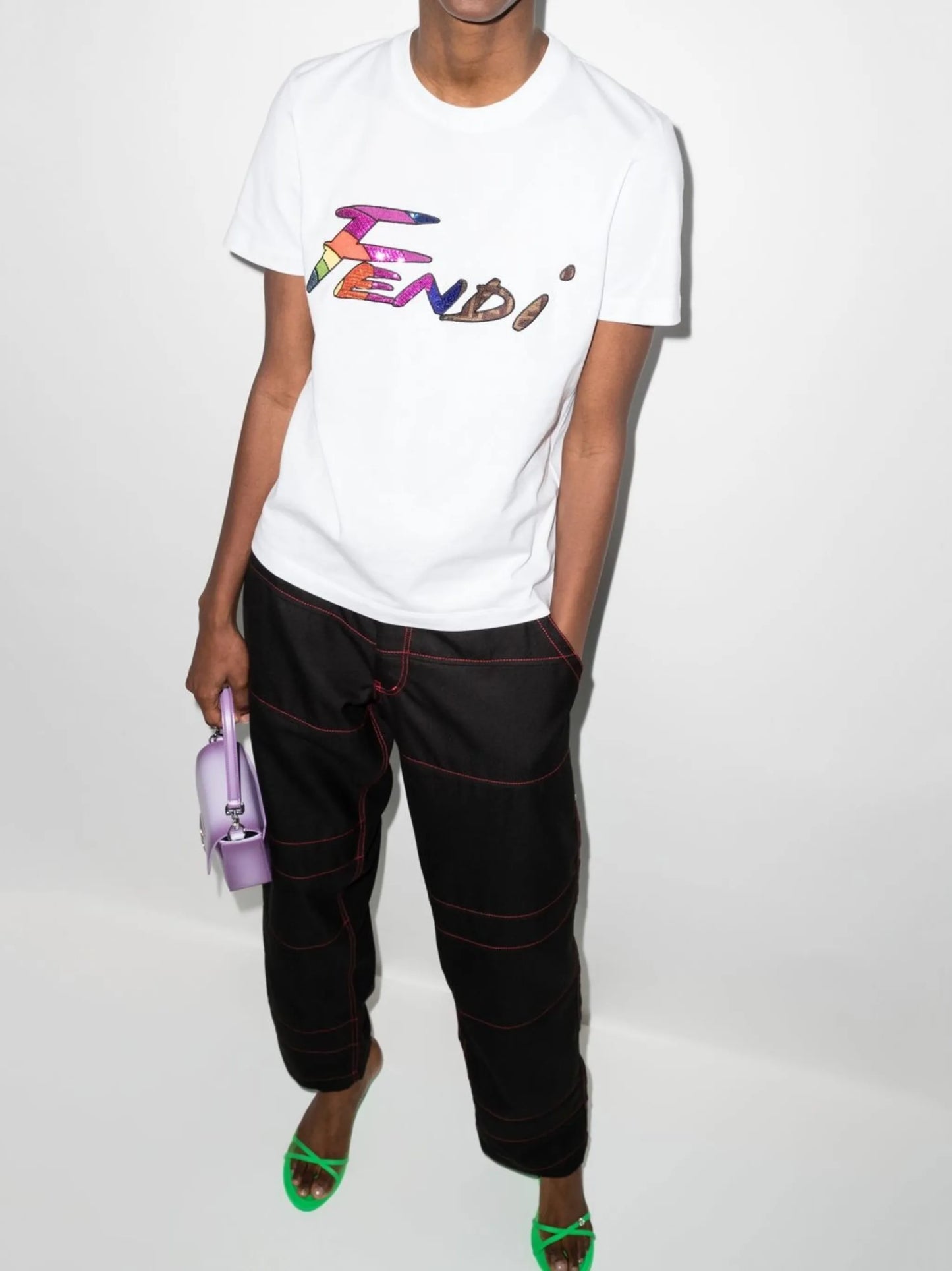 logo-embroidered cotton T-shirt