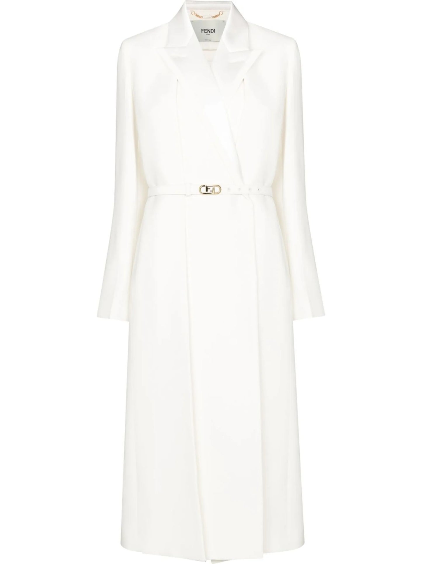 logo-buckle single-breasted coat