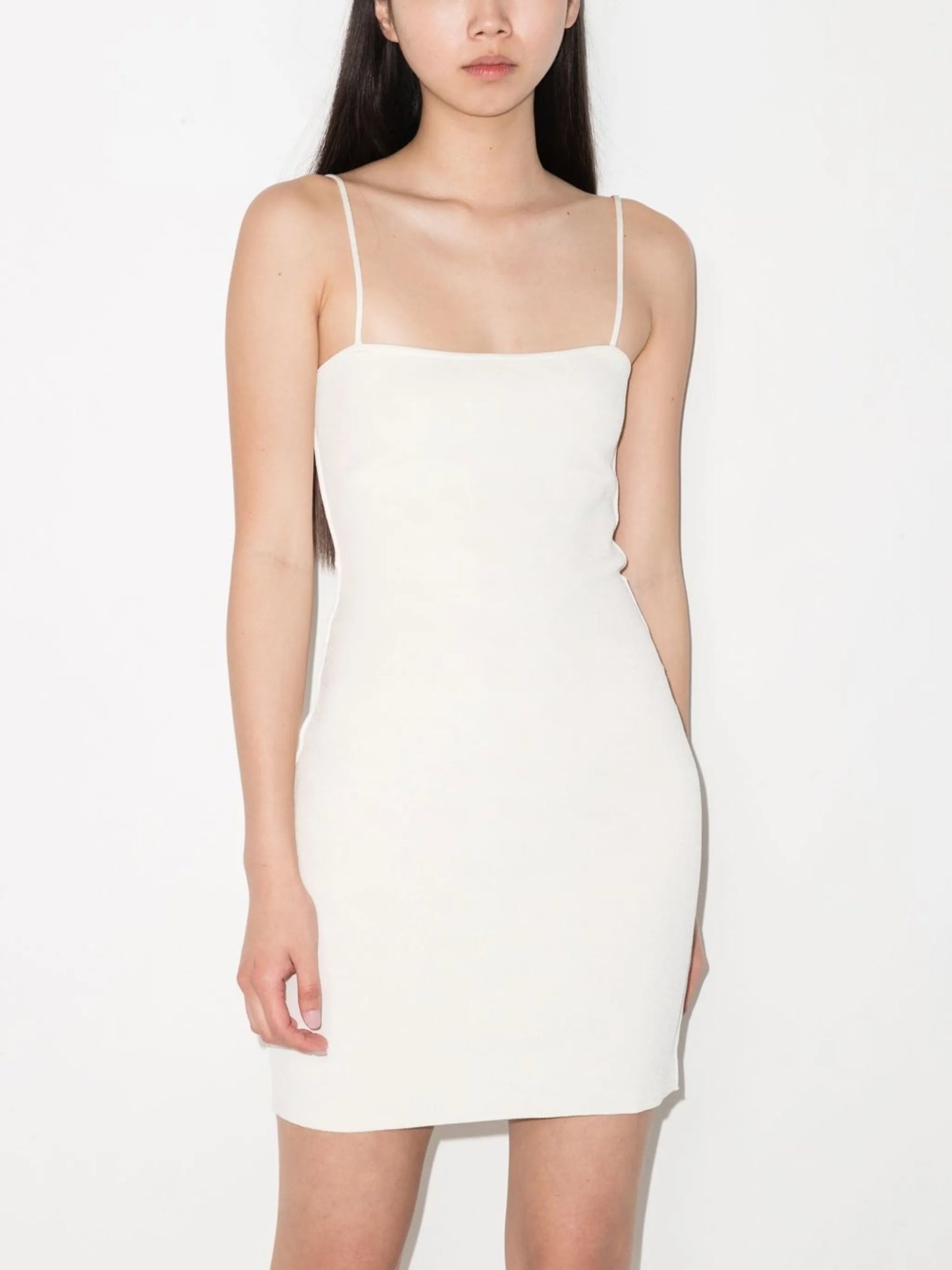spaghetti-strap square-neck dress