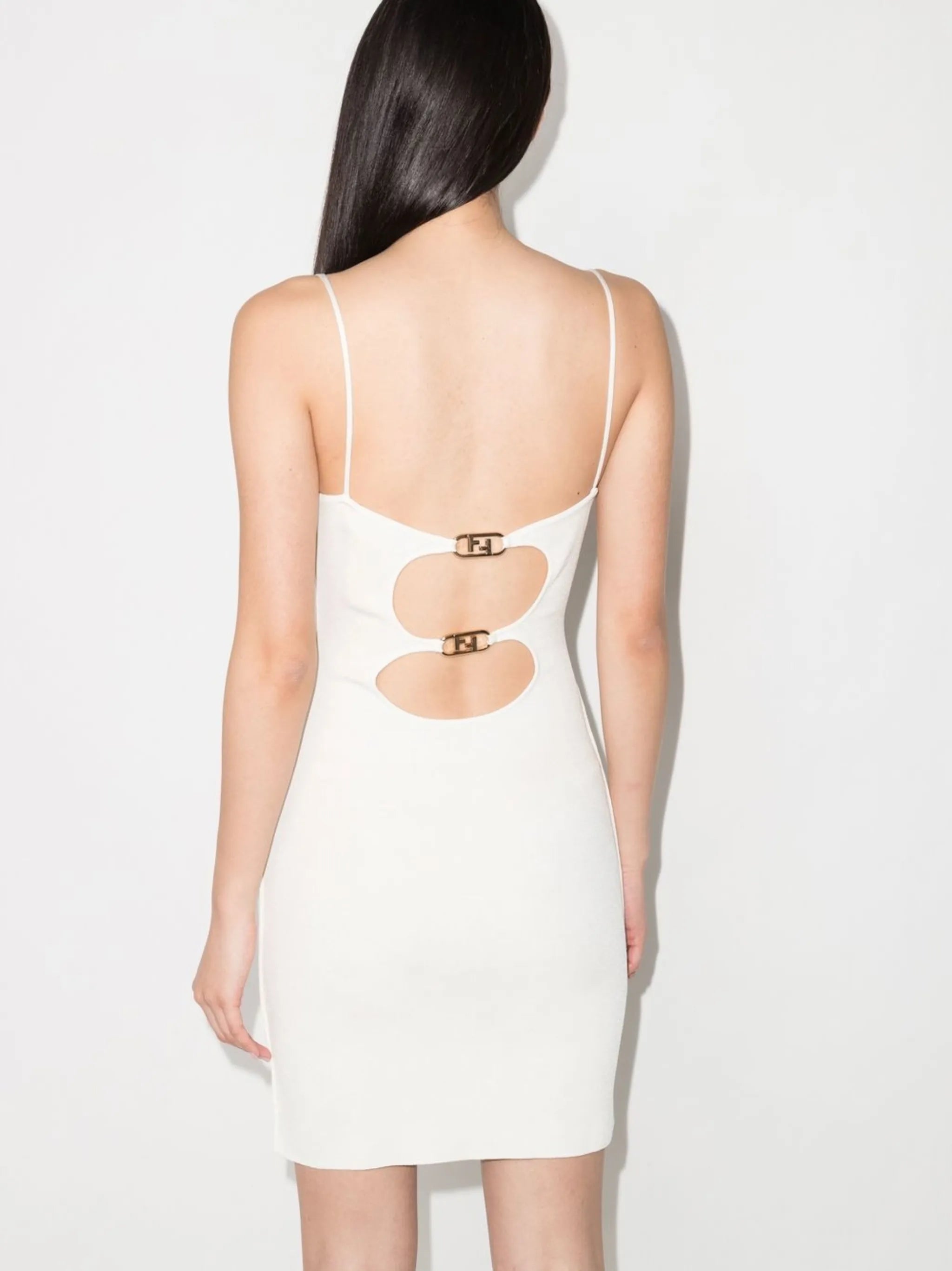 spaghetti-strap square-neck dress