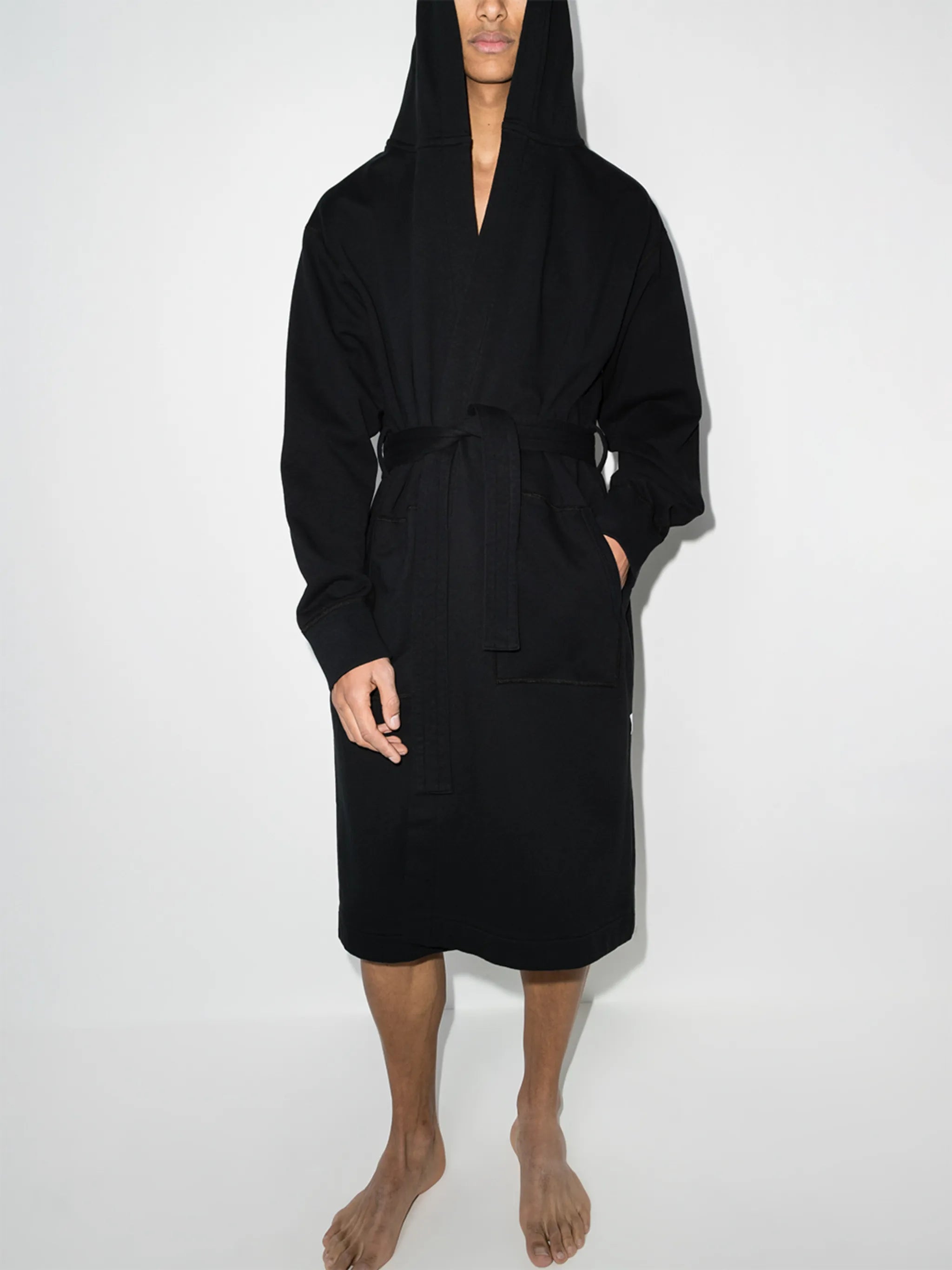 hooded cotton bathrobe