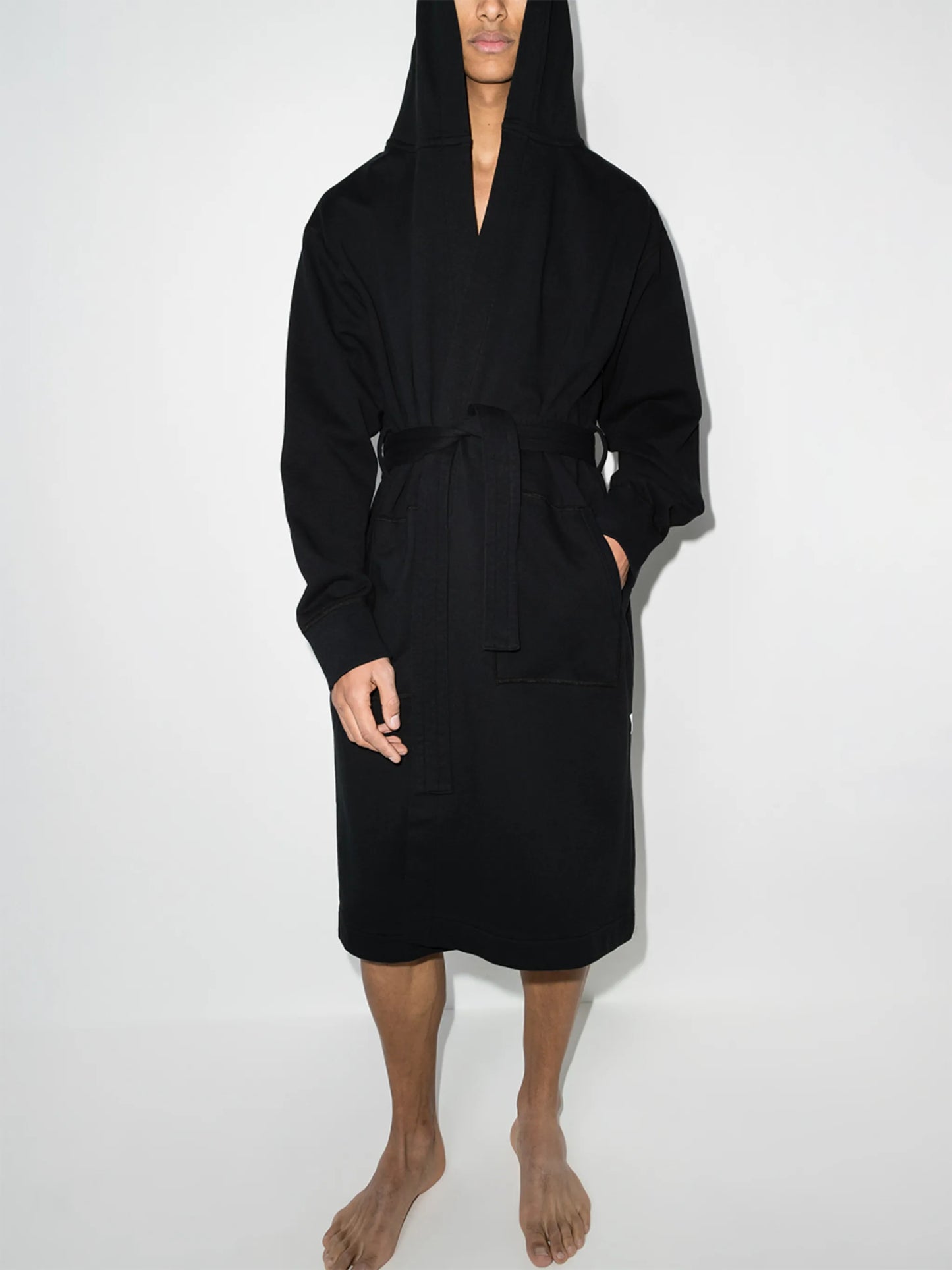 hooded cotton bathrobe