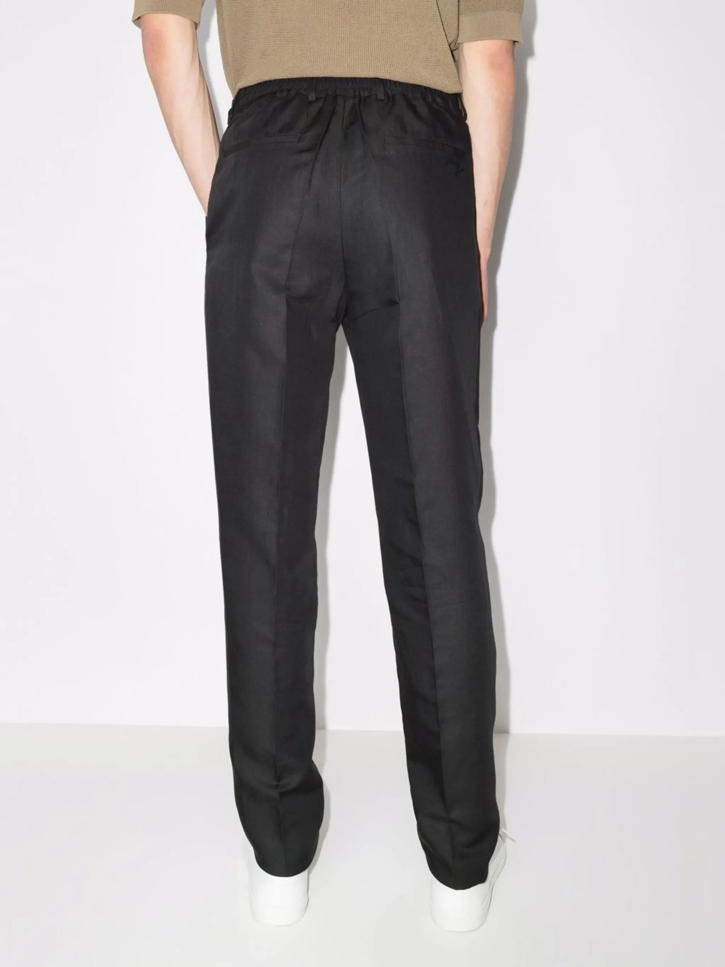 high-waisted tailored trousers