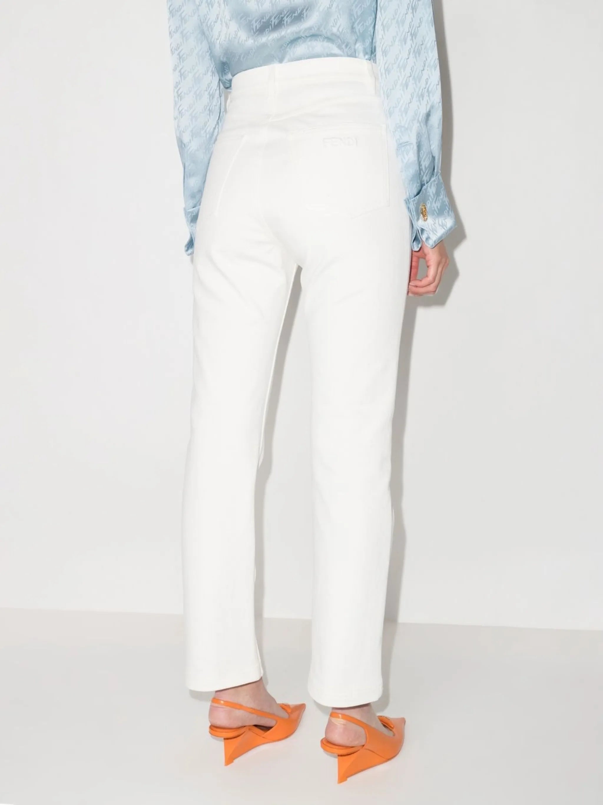 high-waist slim-fit jeans