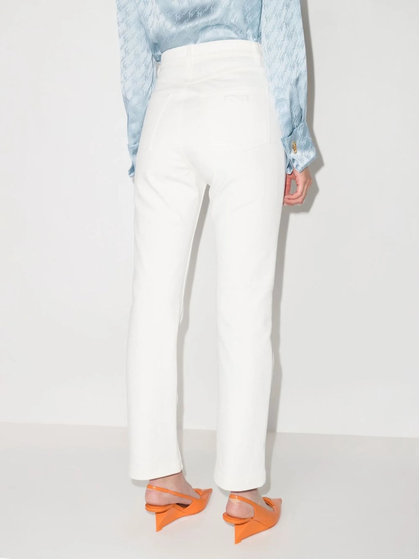 high-waist slim-fit jeans