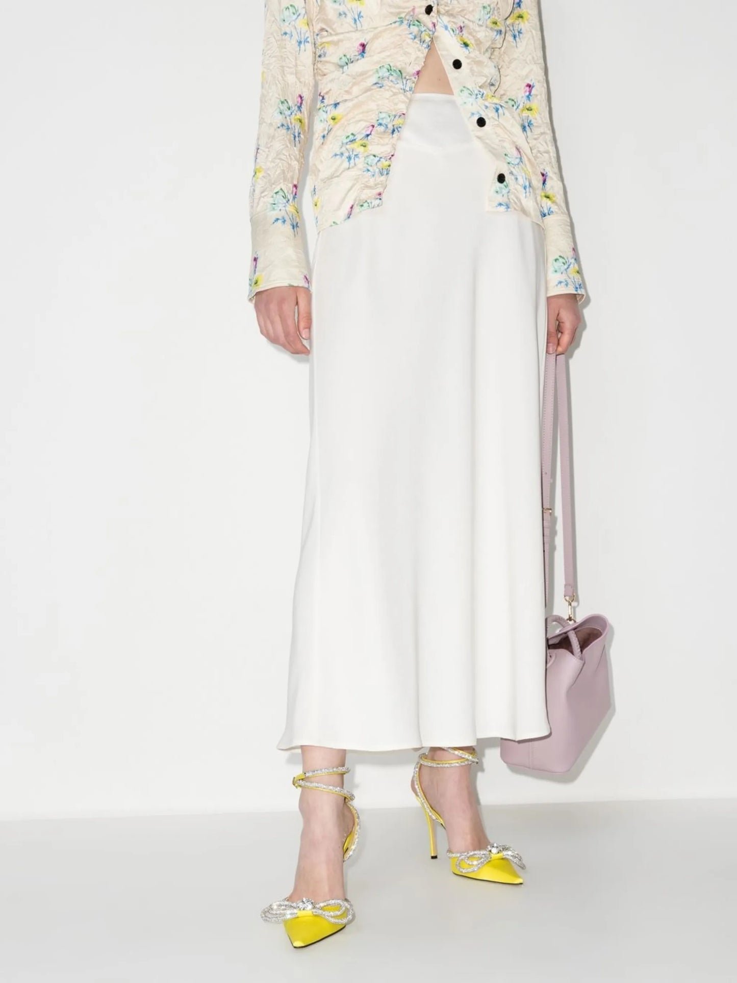Joan silk-crepe skirt