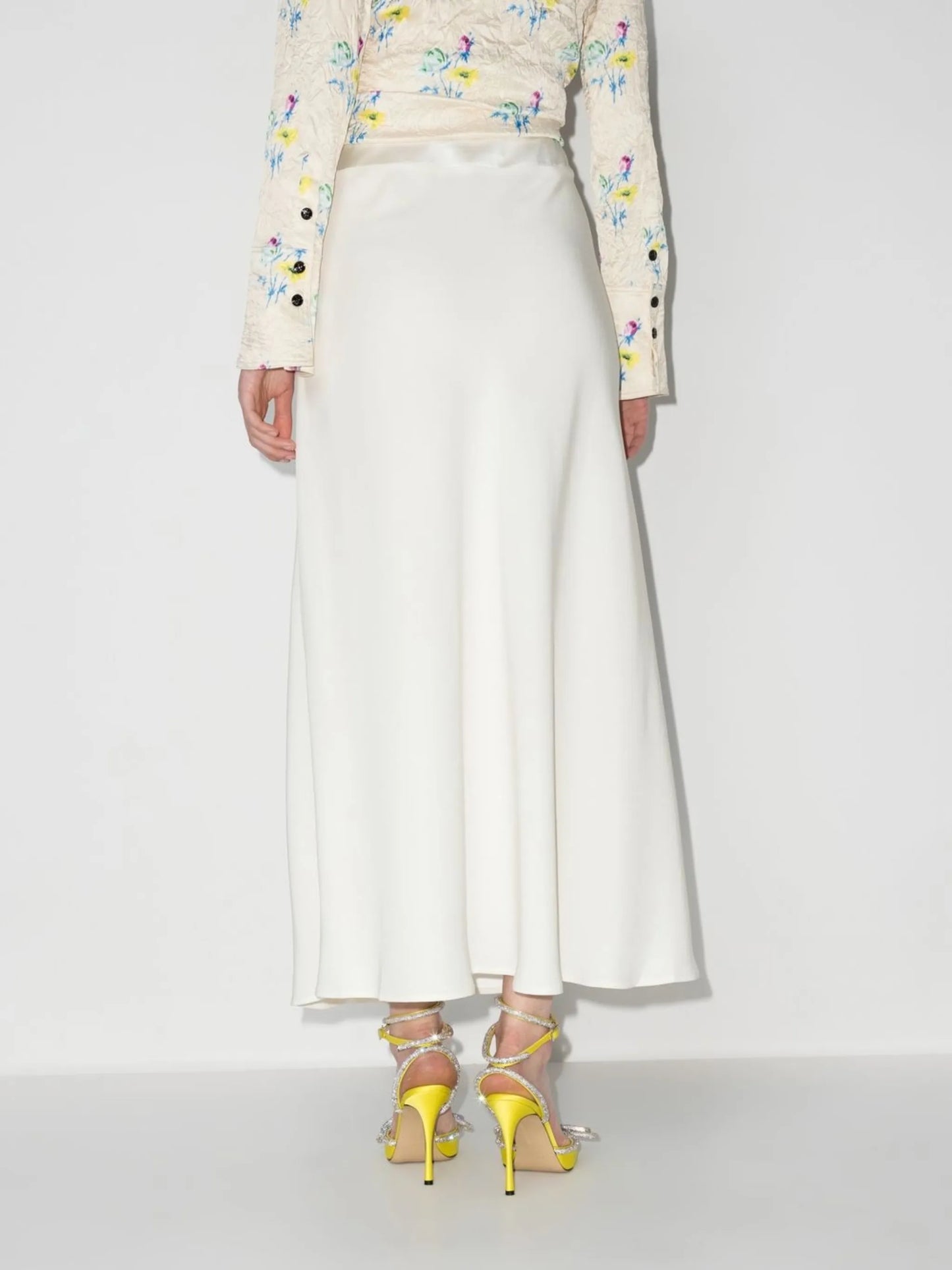 Joan silk-crepe skirt