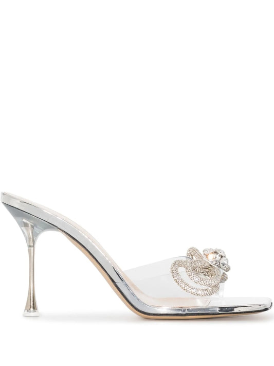crystal-embellished bow-detail sandals