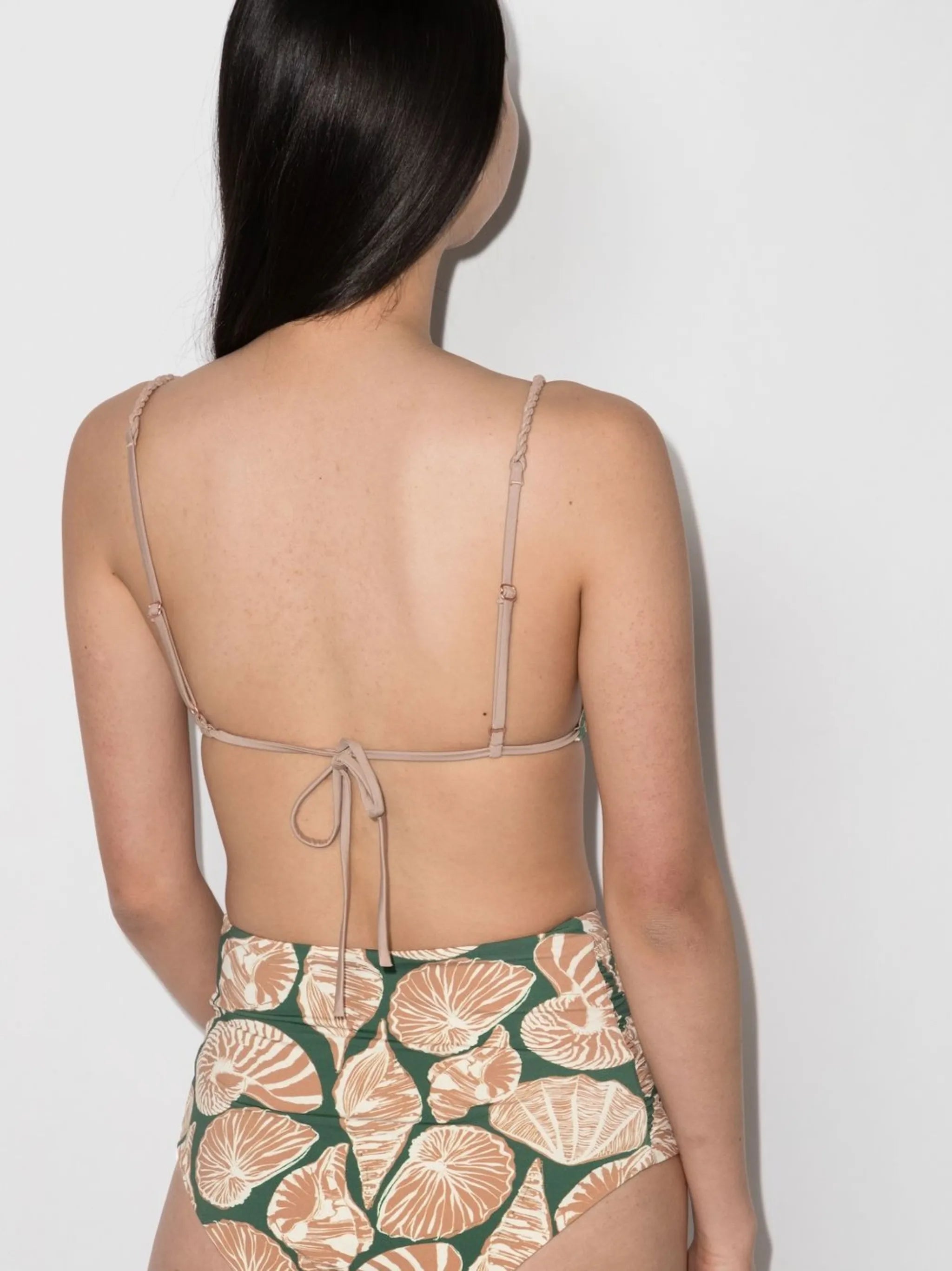 seashell-graphic triangle bikini top