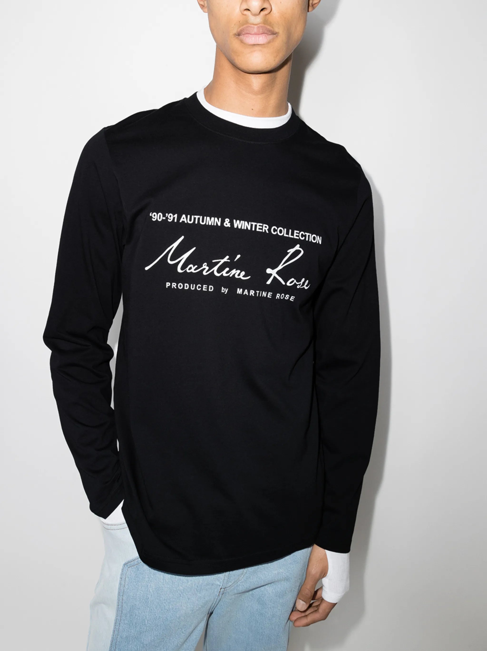 logo-print longsleeved cotton T-shirt