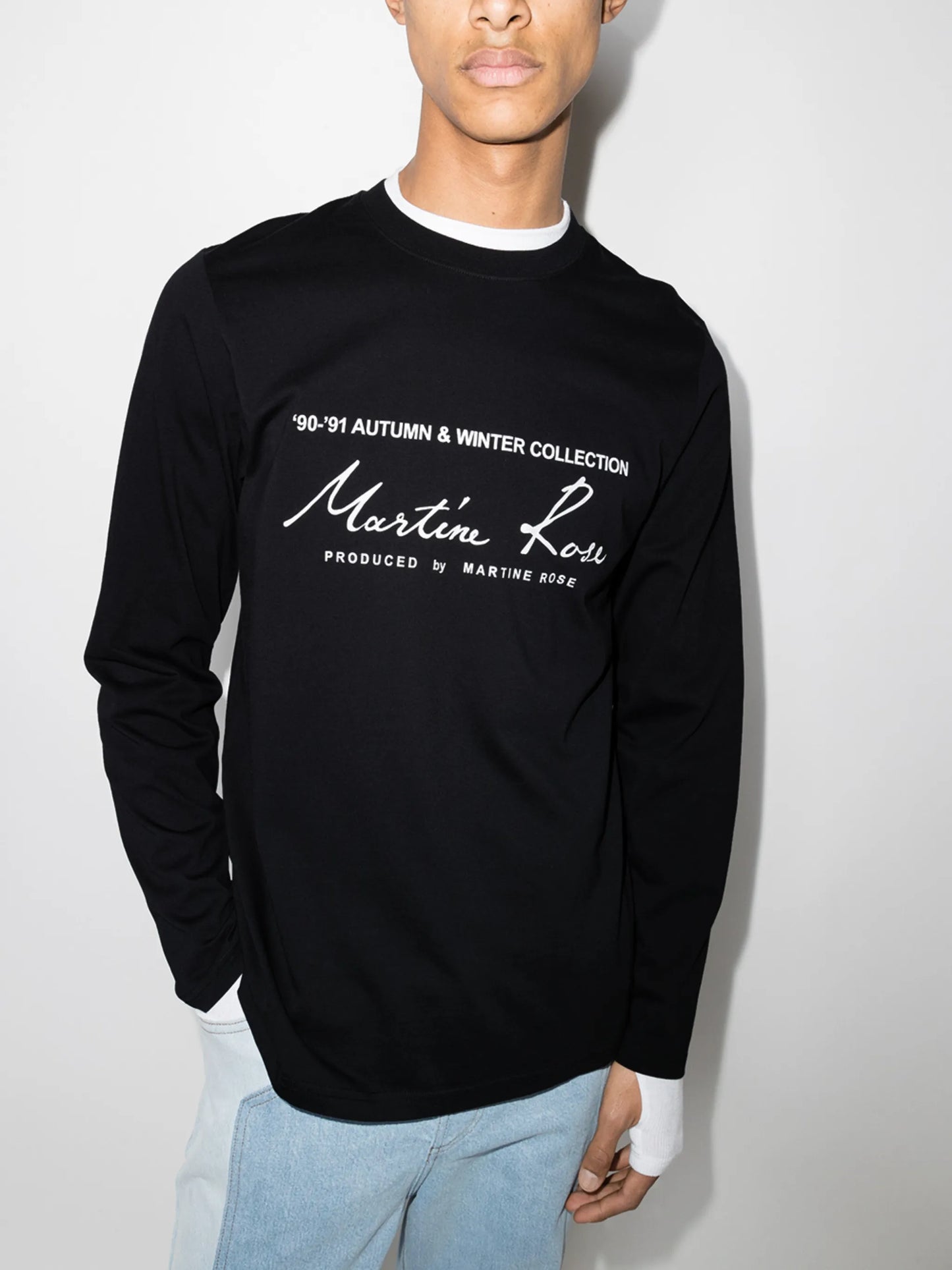 logo-print longsleeved cotton T-shirt
