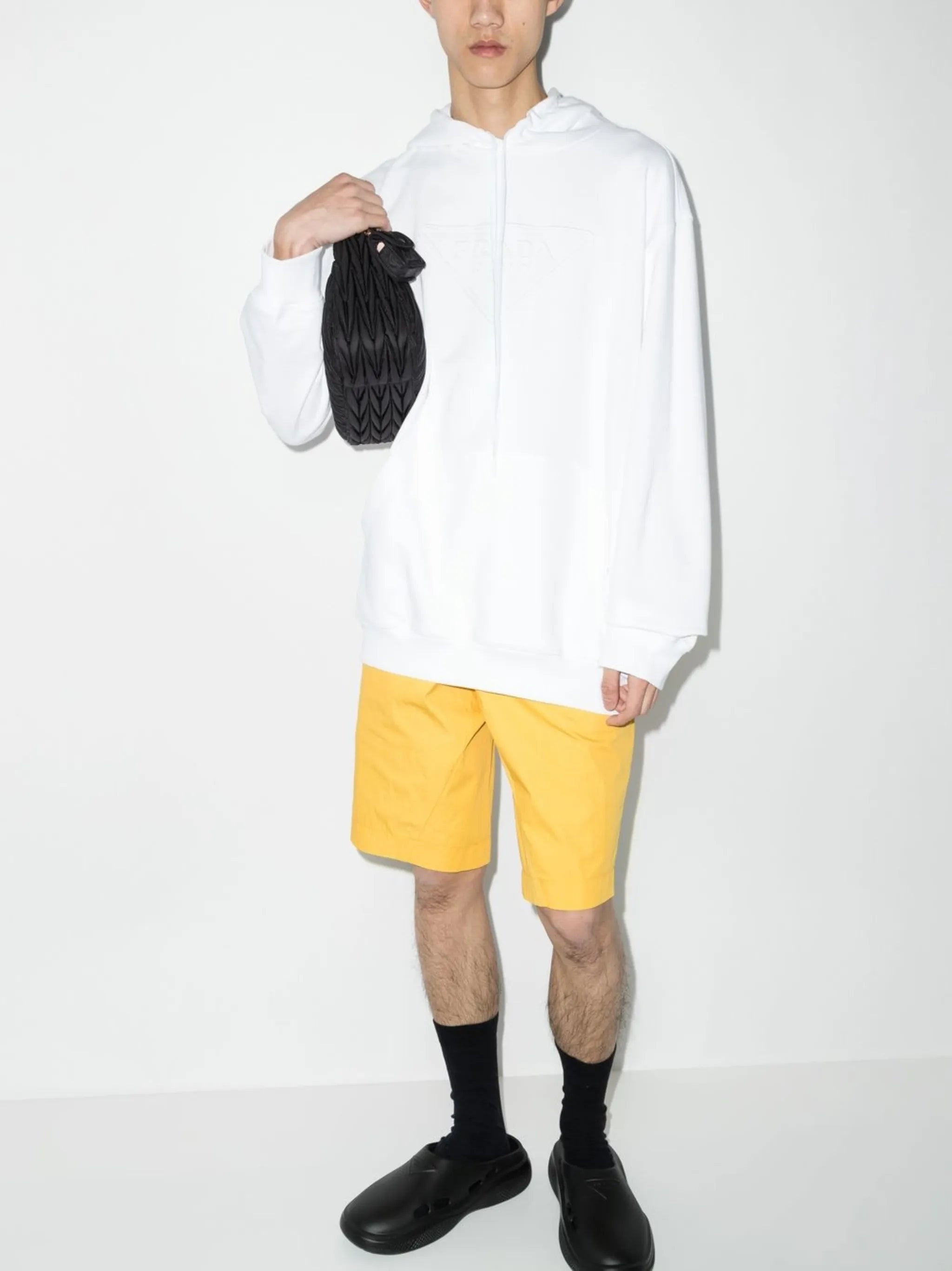 embossed logo relaxed-fit hoodie