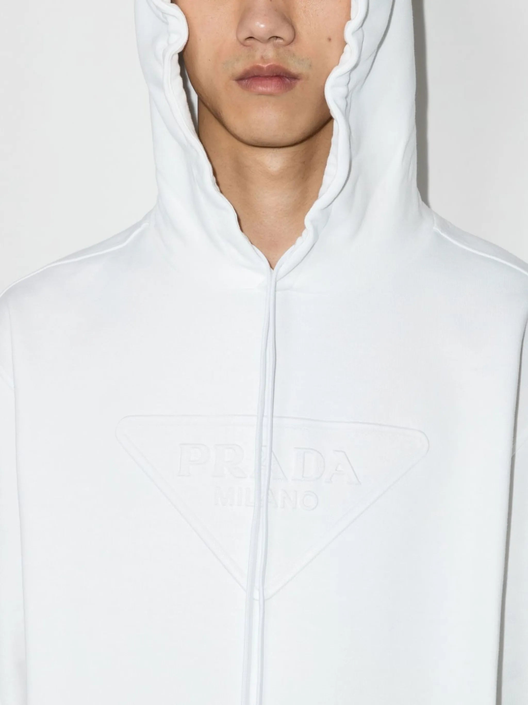 embossed logo relaxed-fit hoodie