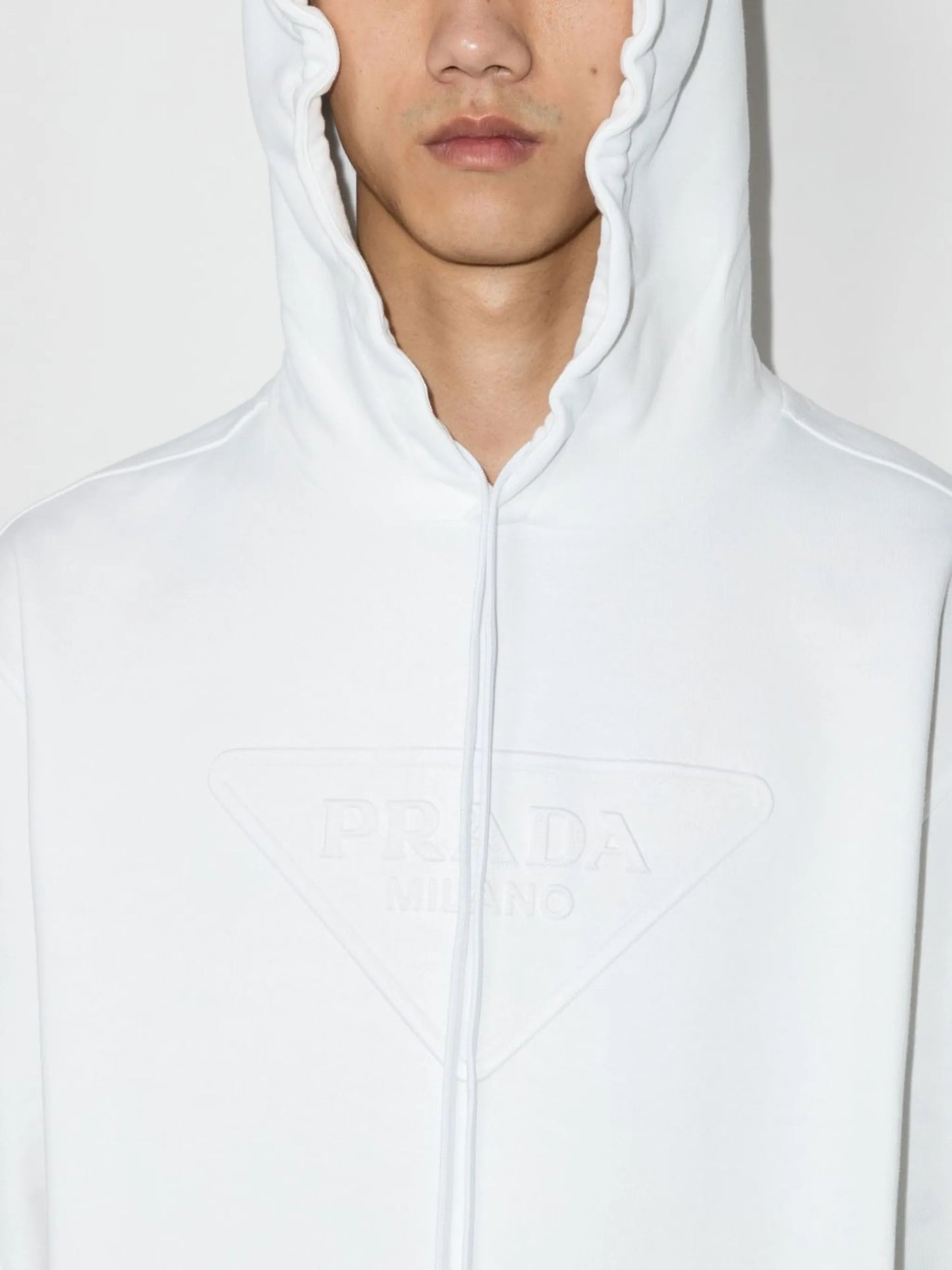embossed logo relaxed-fit hoodie