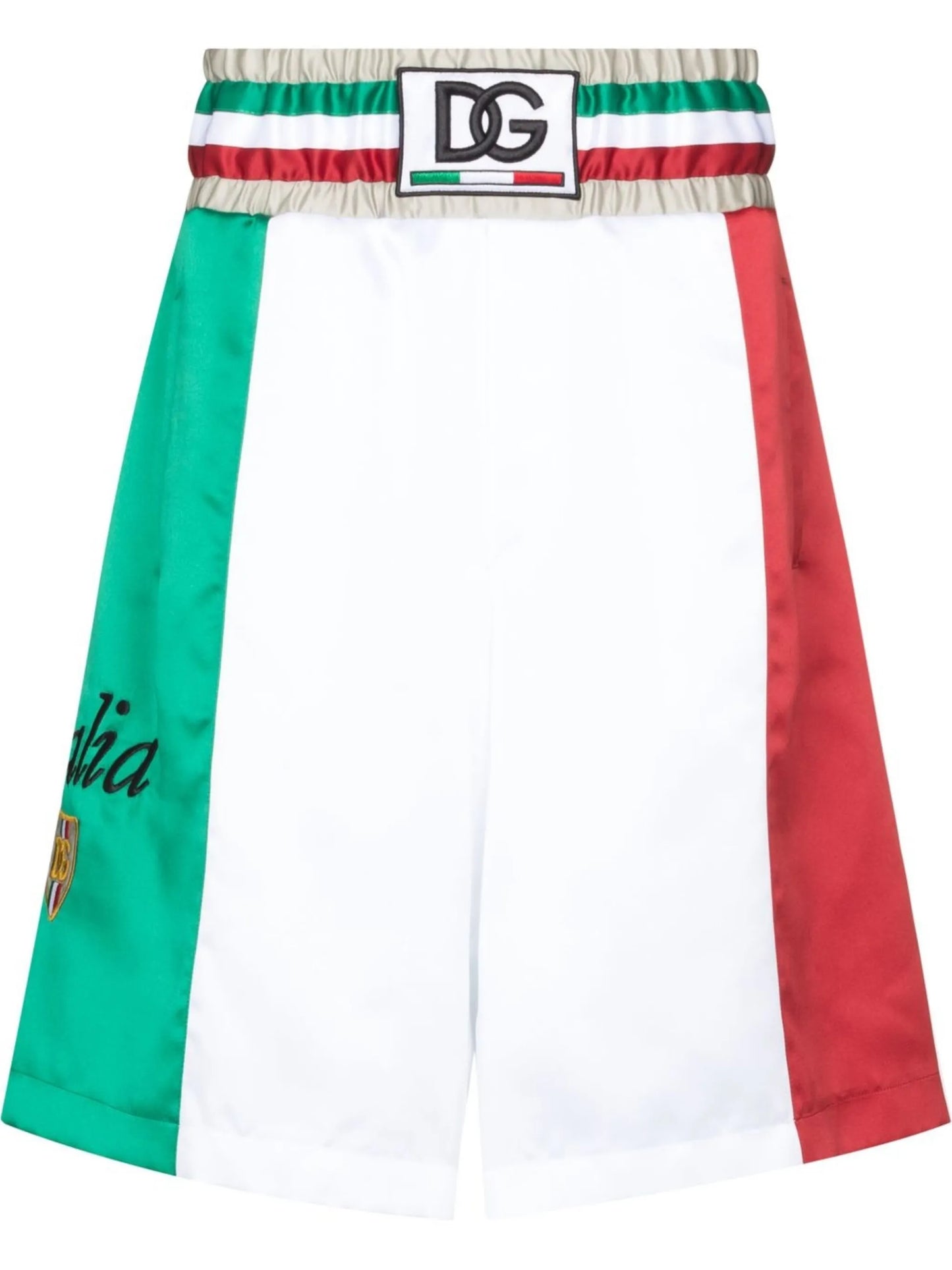 Italia colour-block knee-length shorts