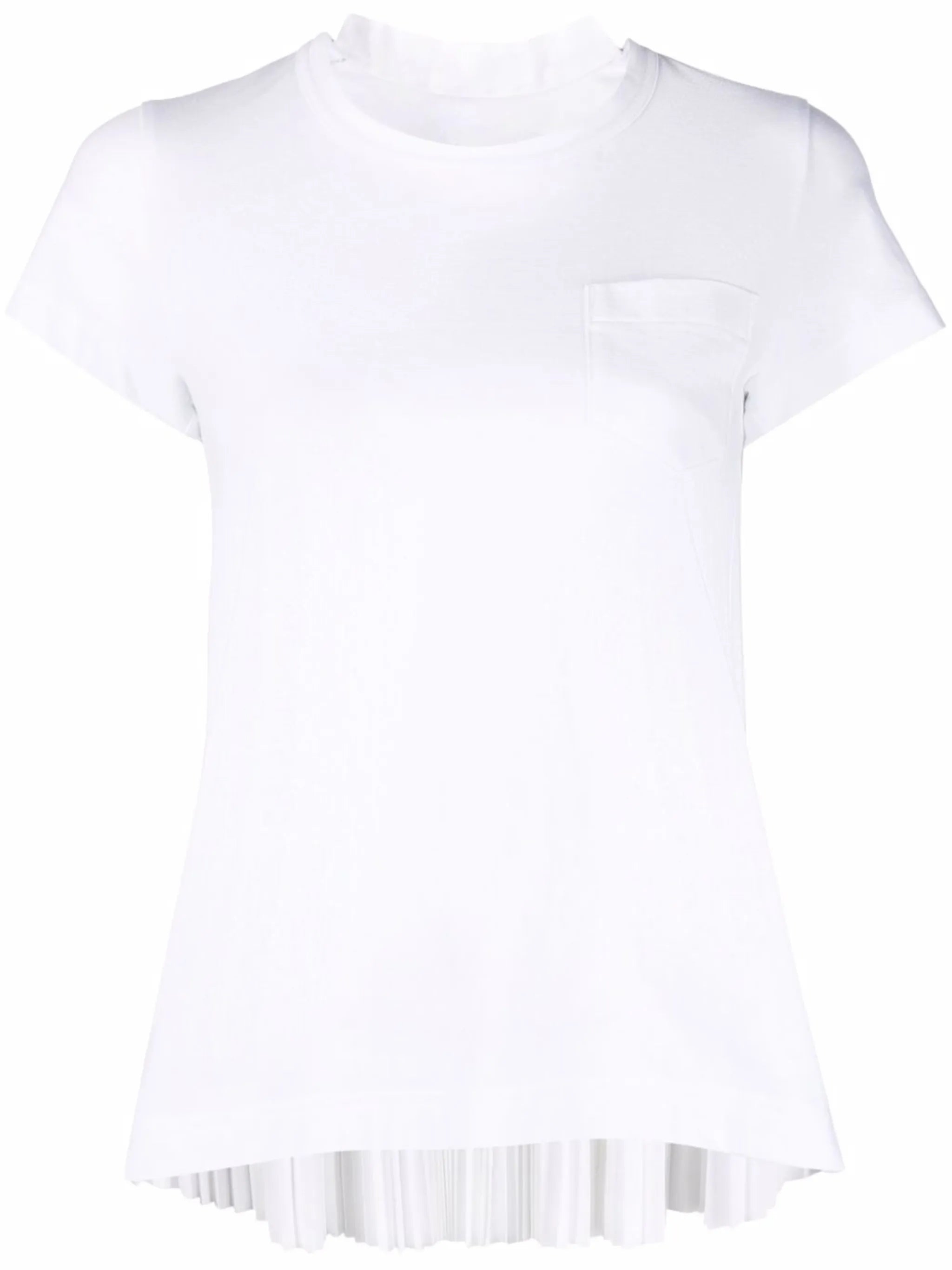 contrast pleated back T-shirt