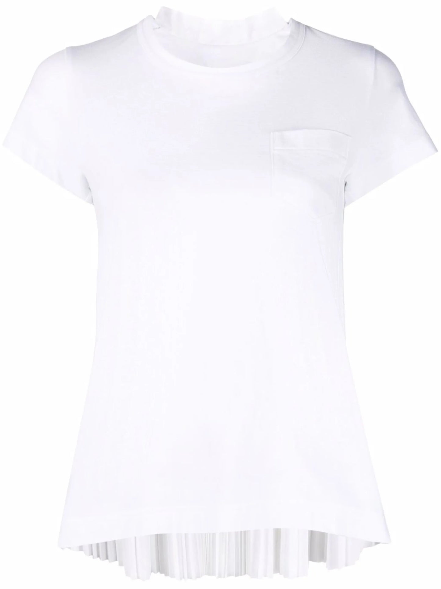contrast pleated back T-shirt