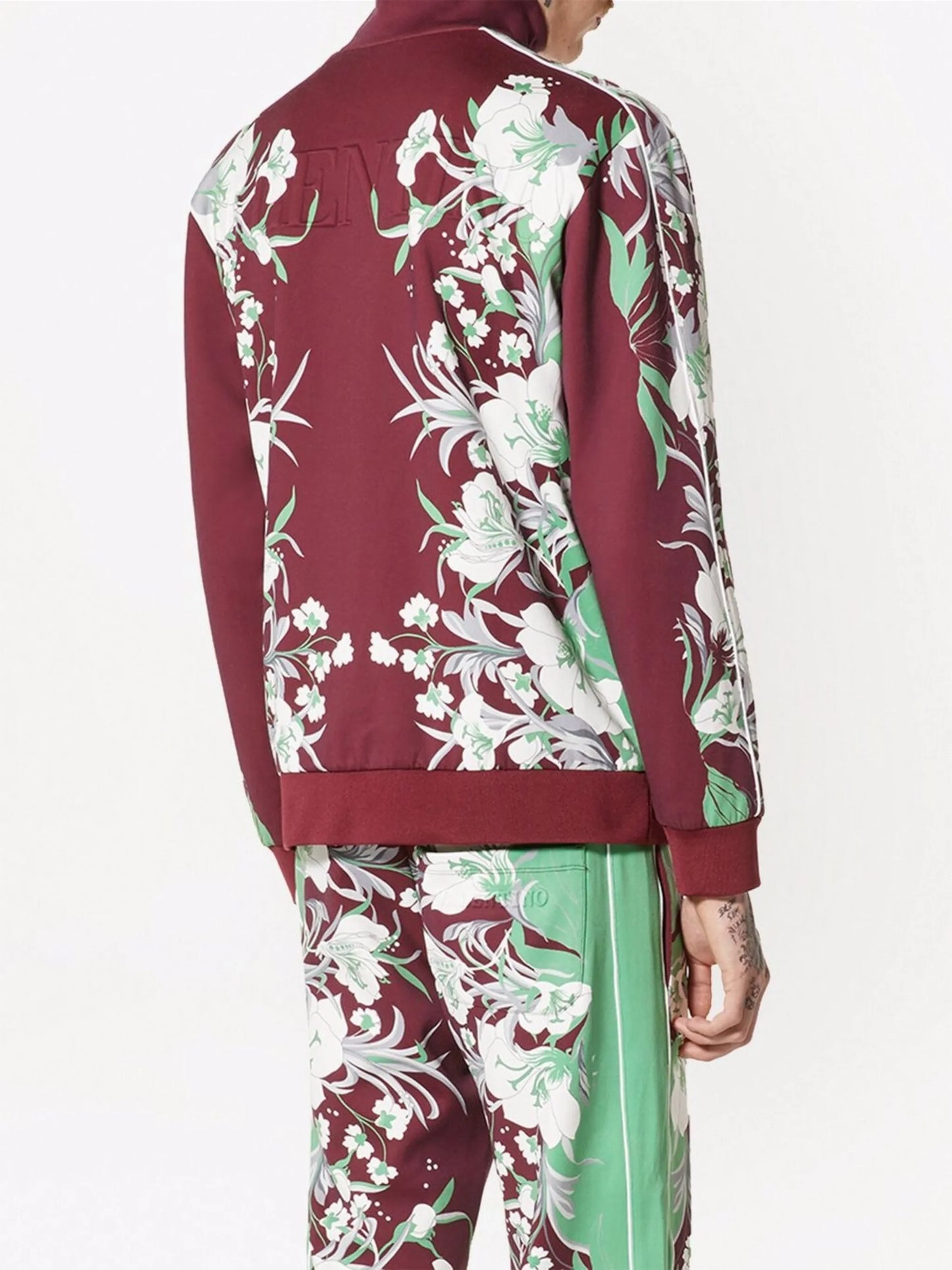 graphic-print zip-fastening jacket