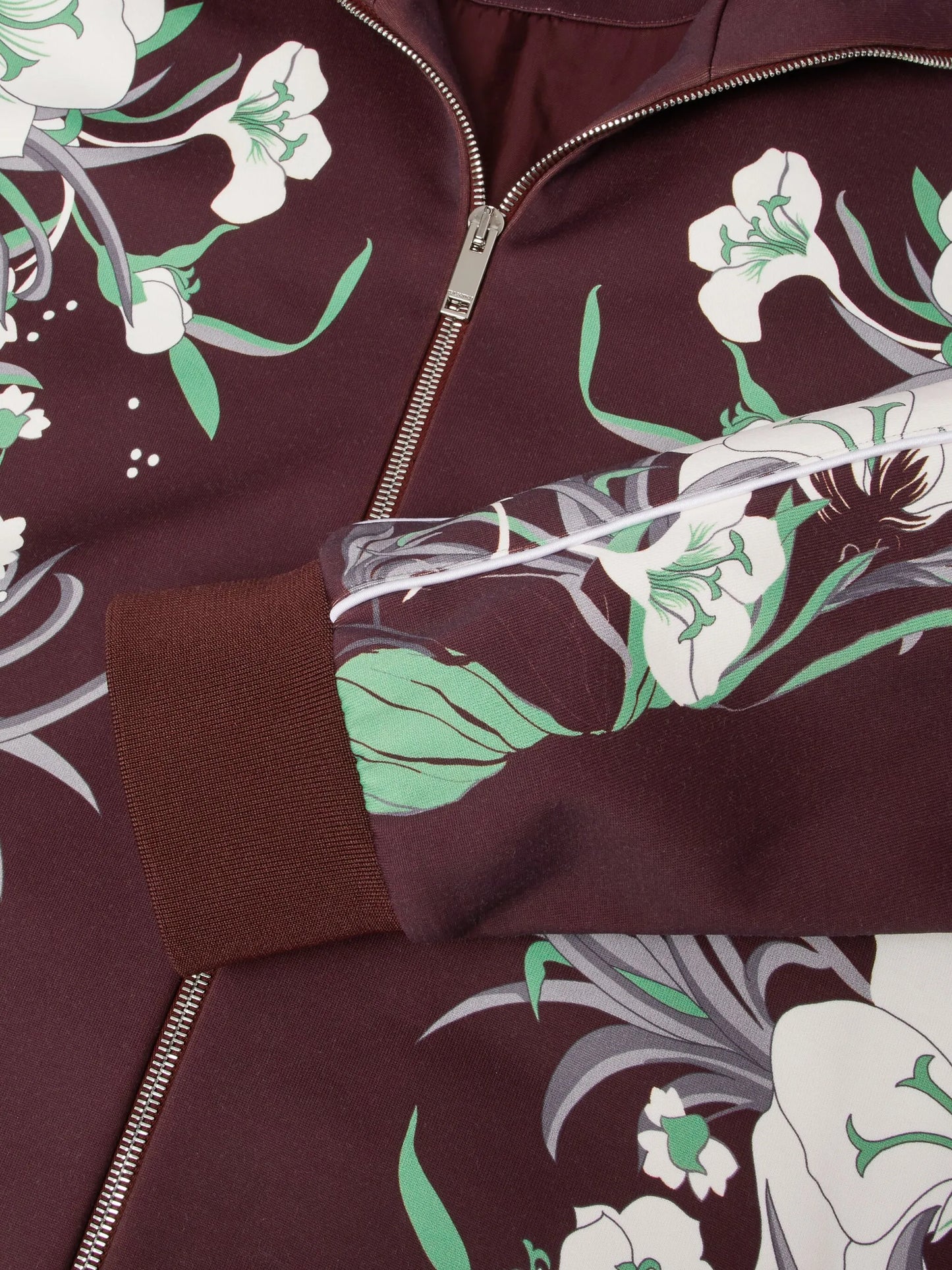 graphic-print zip-fastening jacket