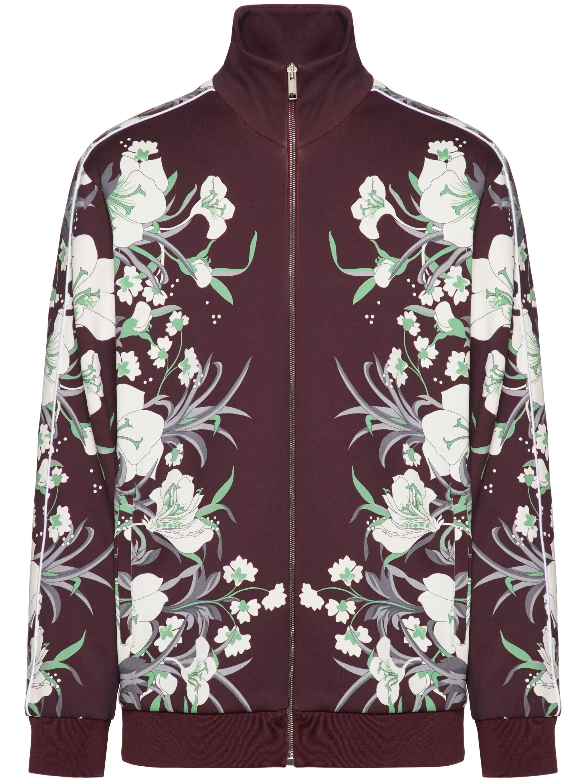 graphic-print zip-fastening jacket