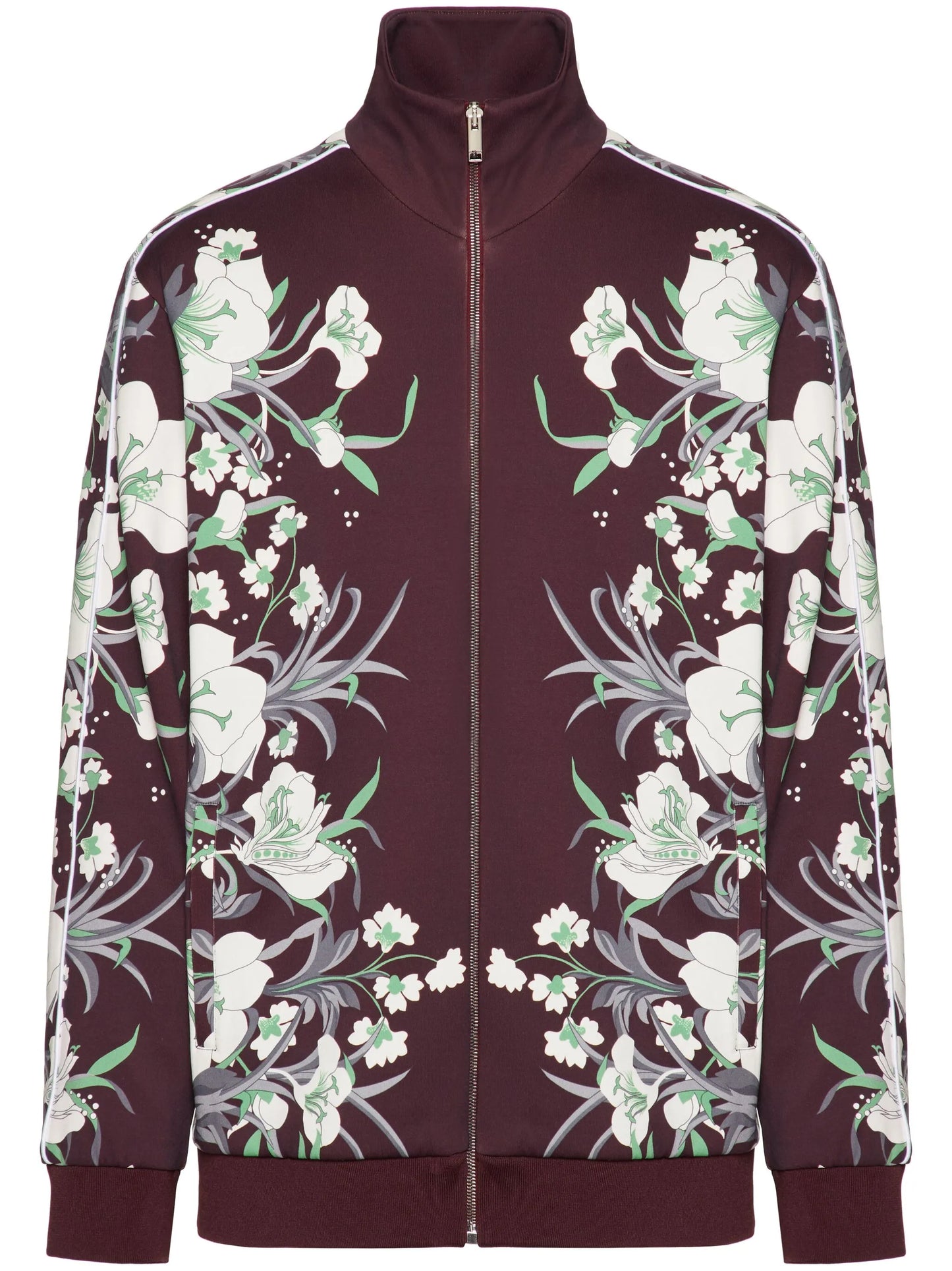 graphic-print zip-fastening jacket