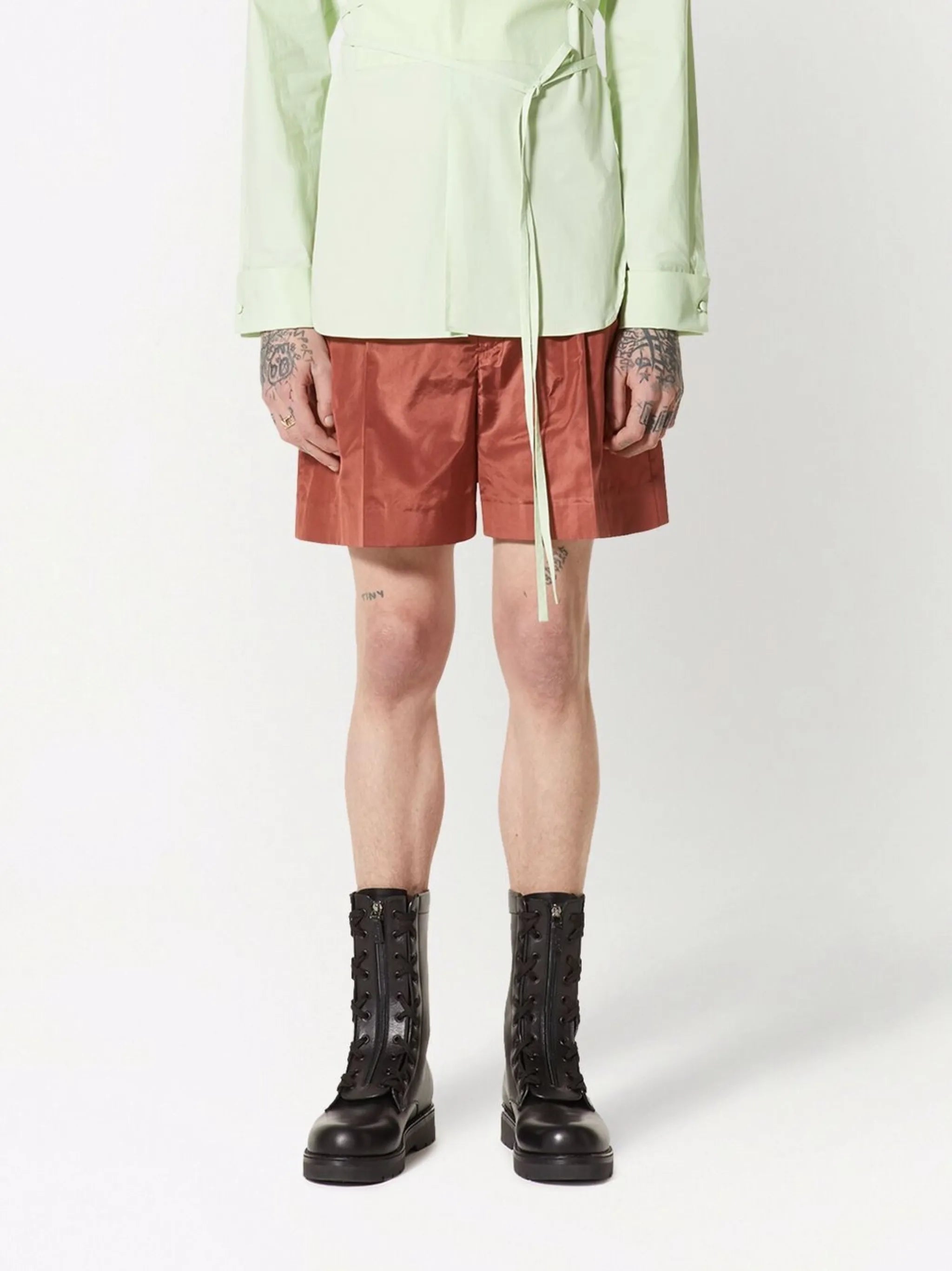 pressed-crease tailored shorts