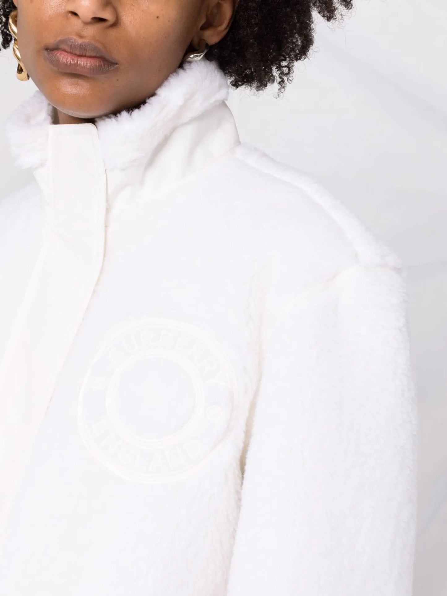 graphic logo fleece jacket