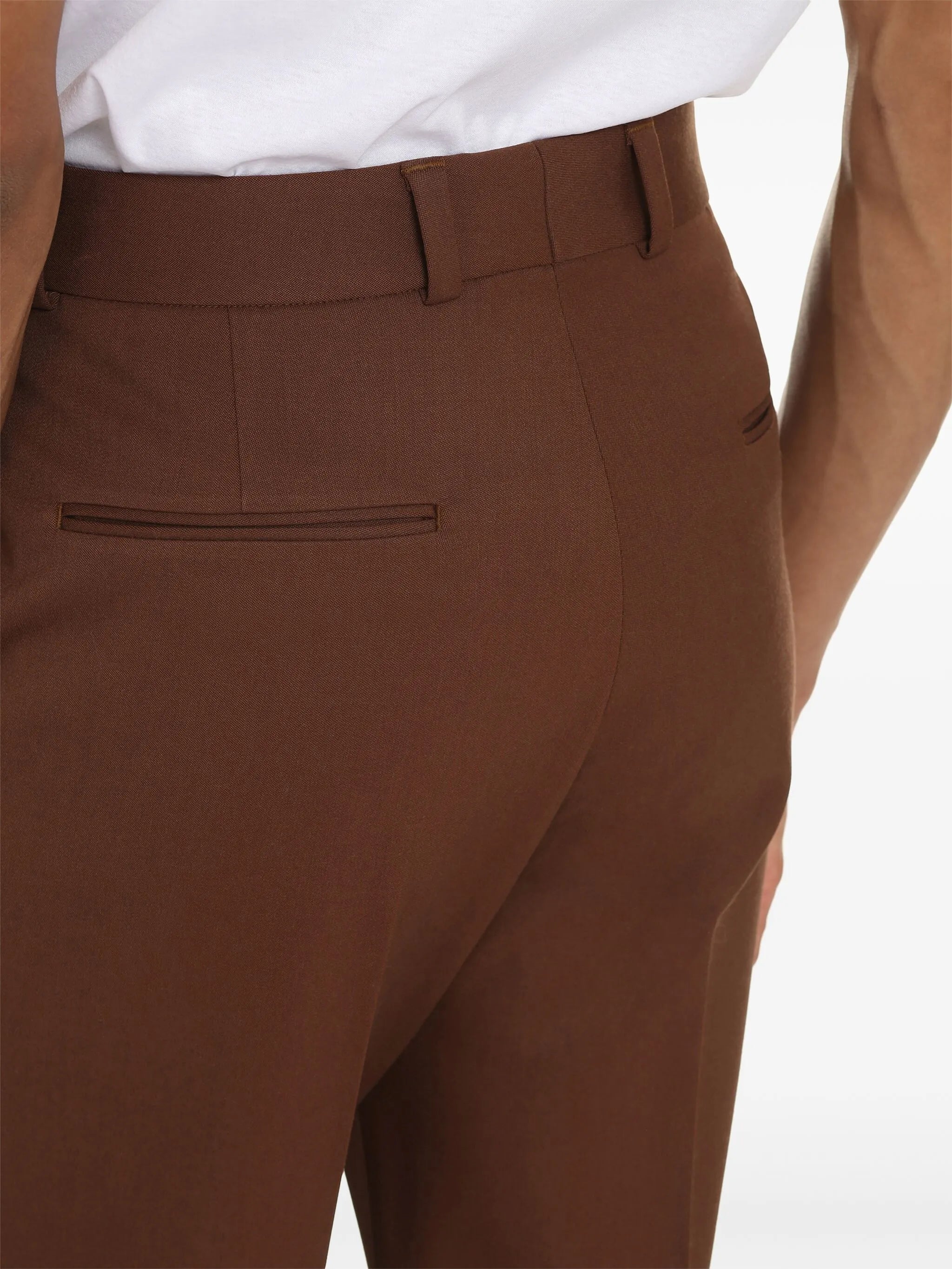 high-waisted tailored trousers