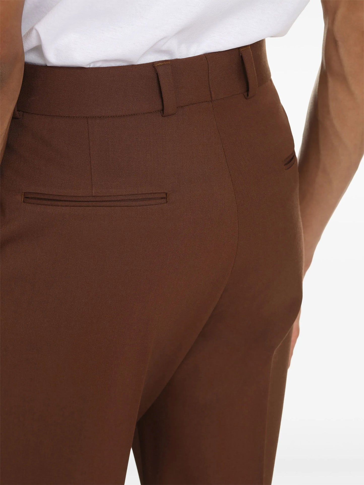 high-waisted tailored trousers
