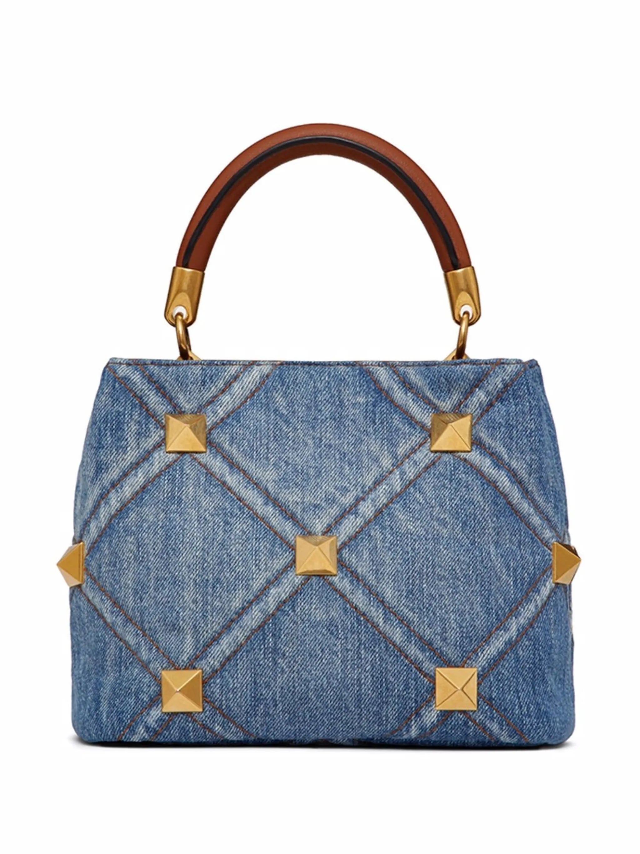 Roman Rockstud denim tote bag