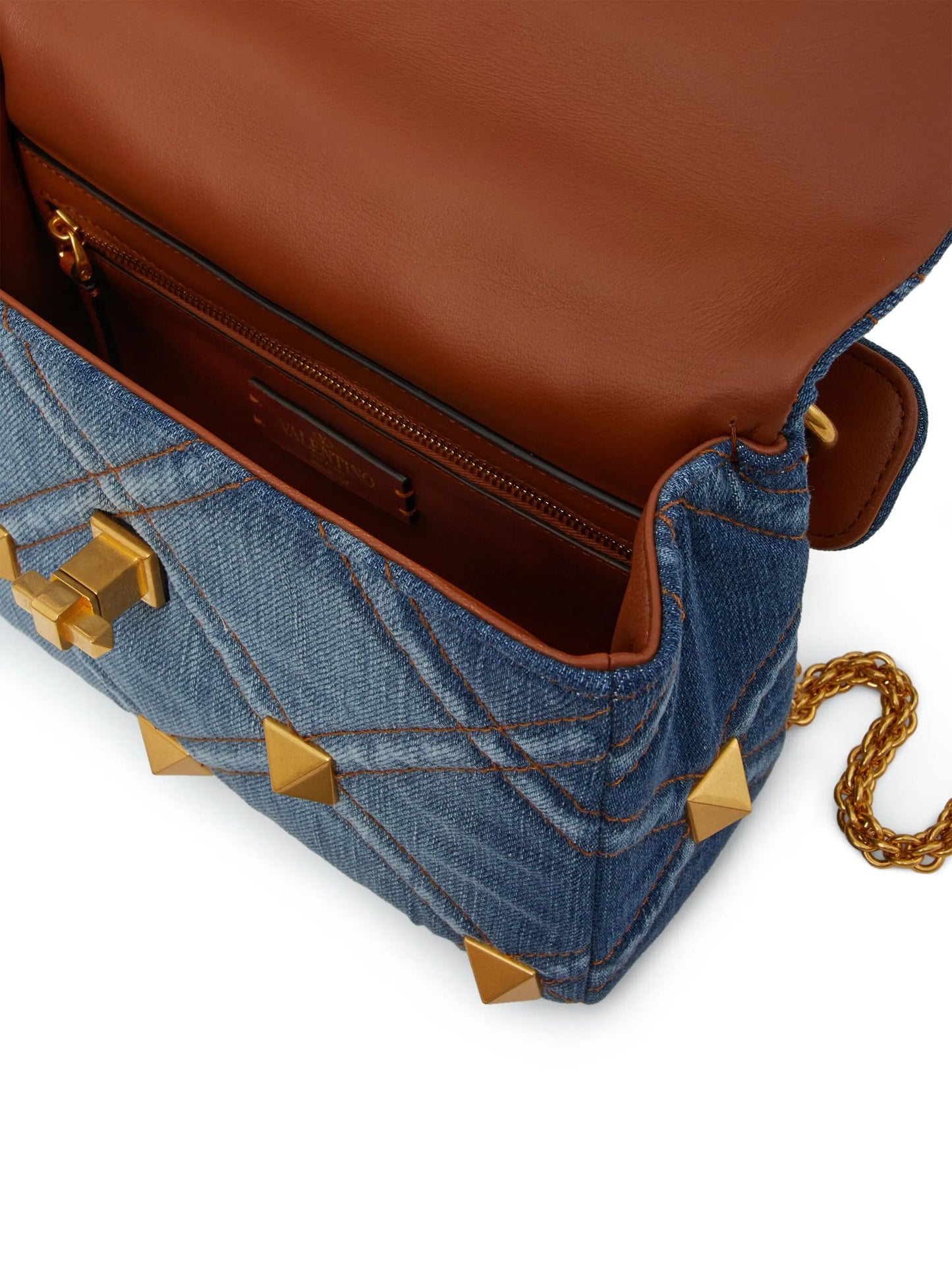 Roman Rockstud denim shoulder bag