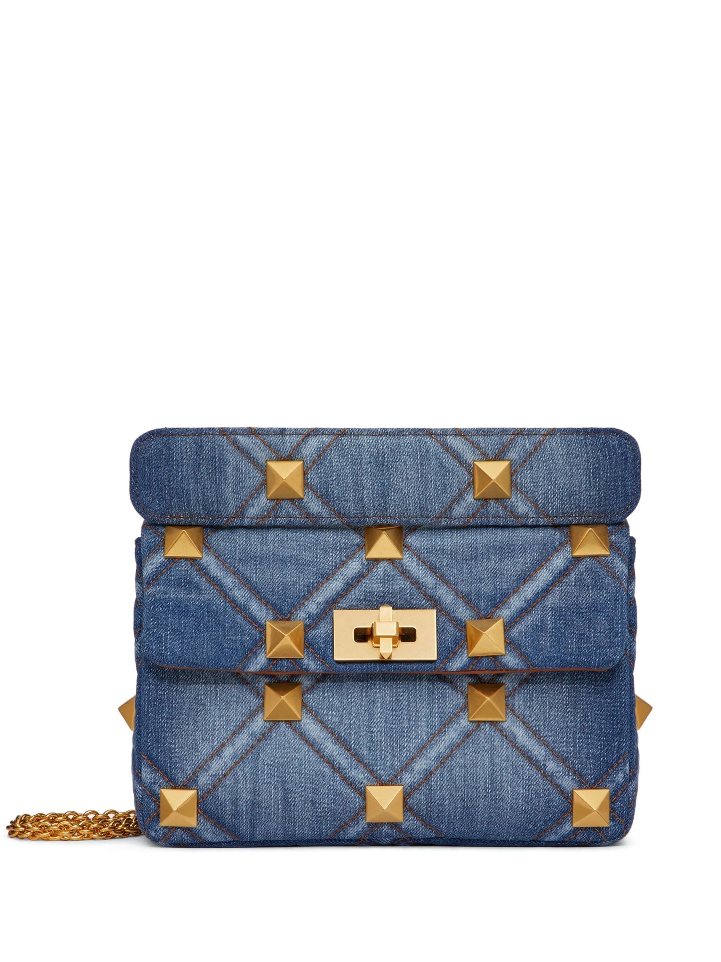 Roman Rockstud denim shoulder bag
