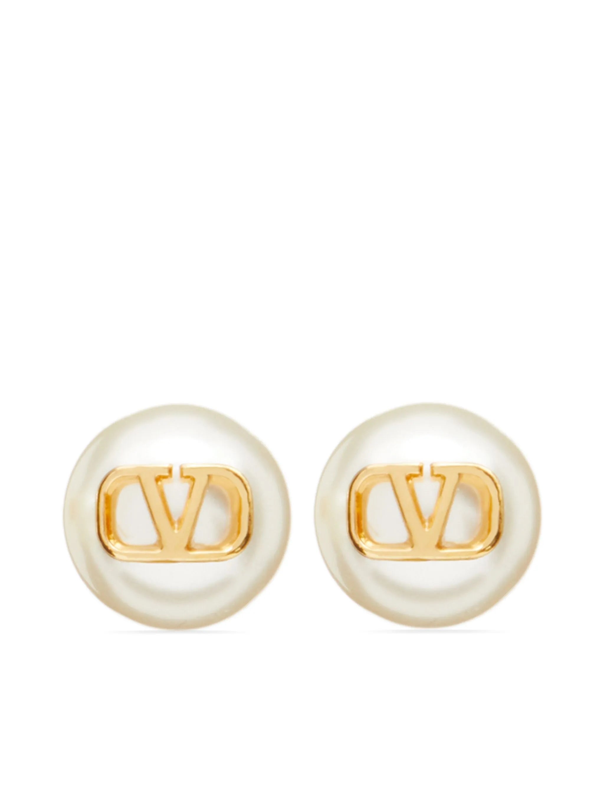 VLogo Signature pearl stud earrings