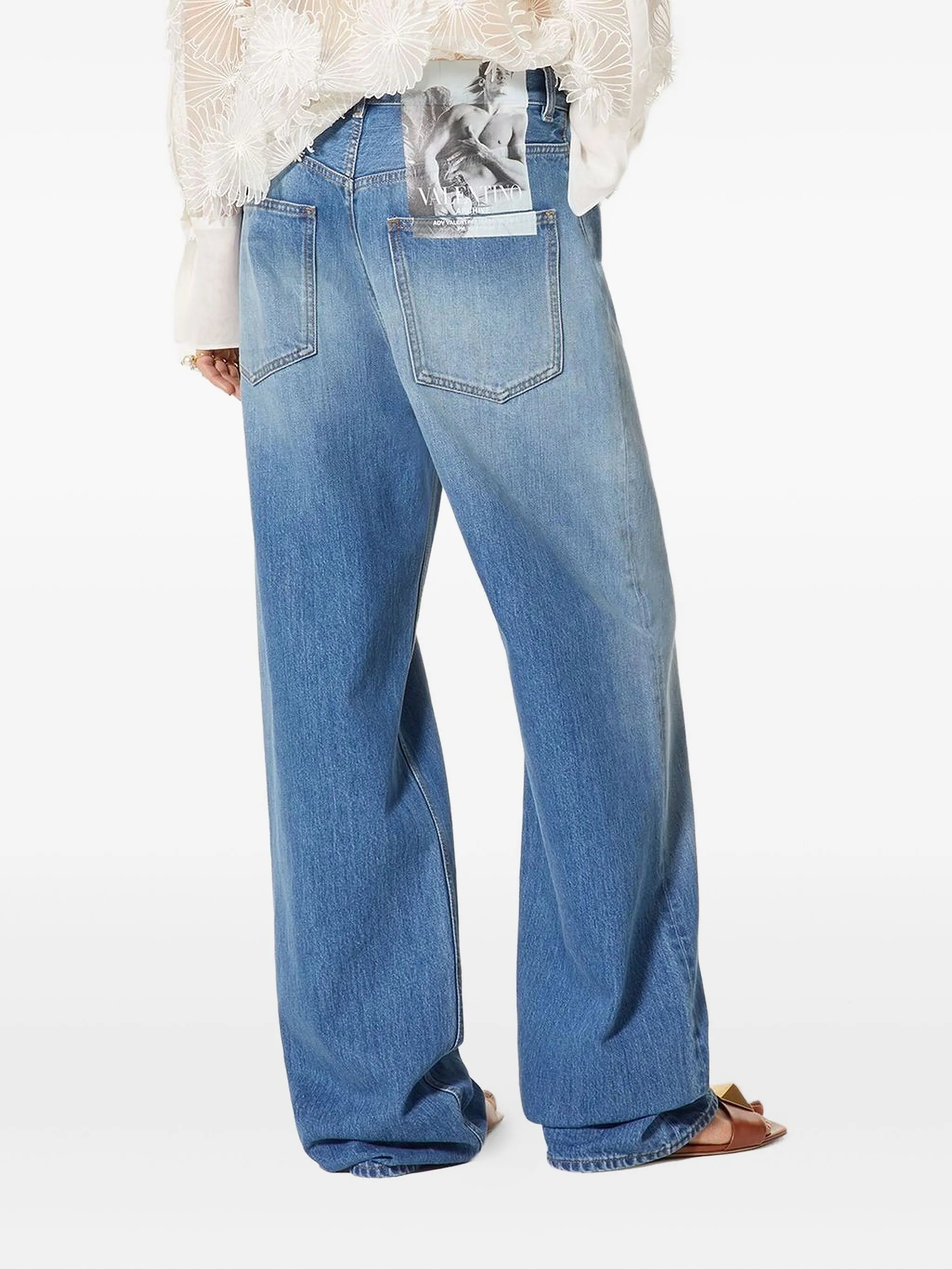 logo-patch denim jeans