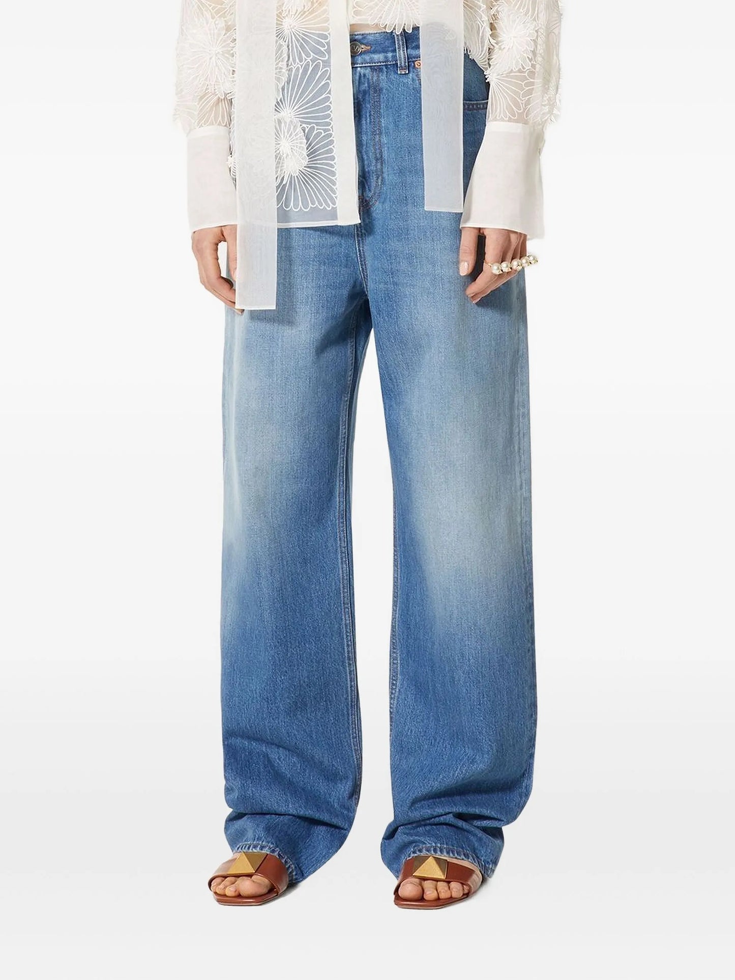 logo-patch denim jeans
