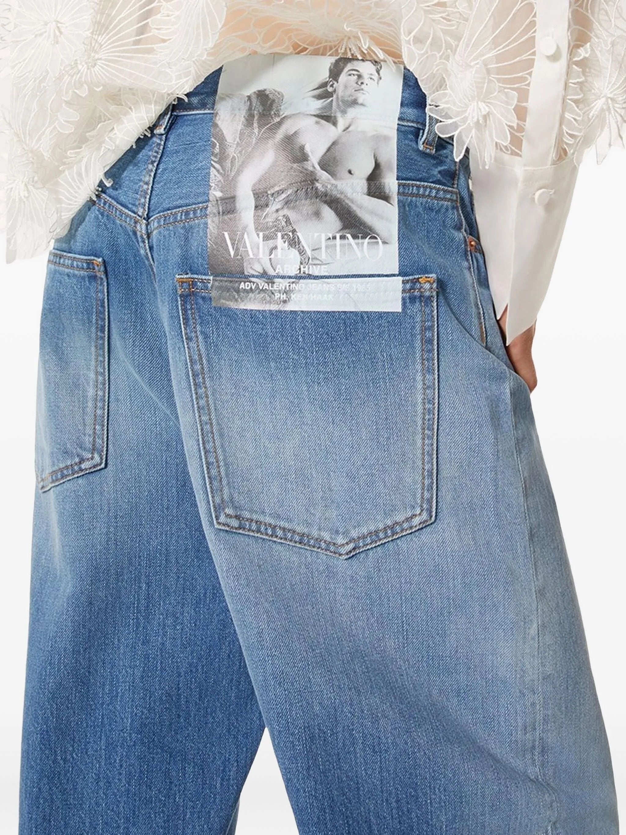 logo-patch denim jeans