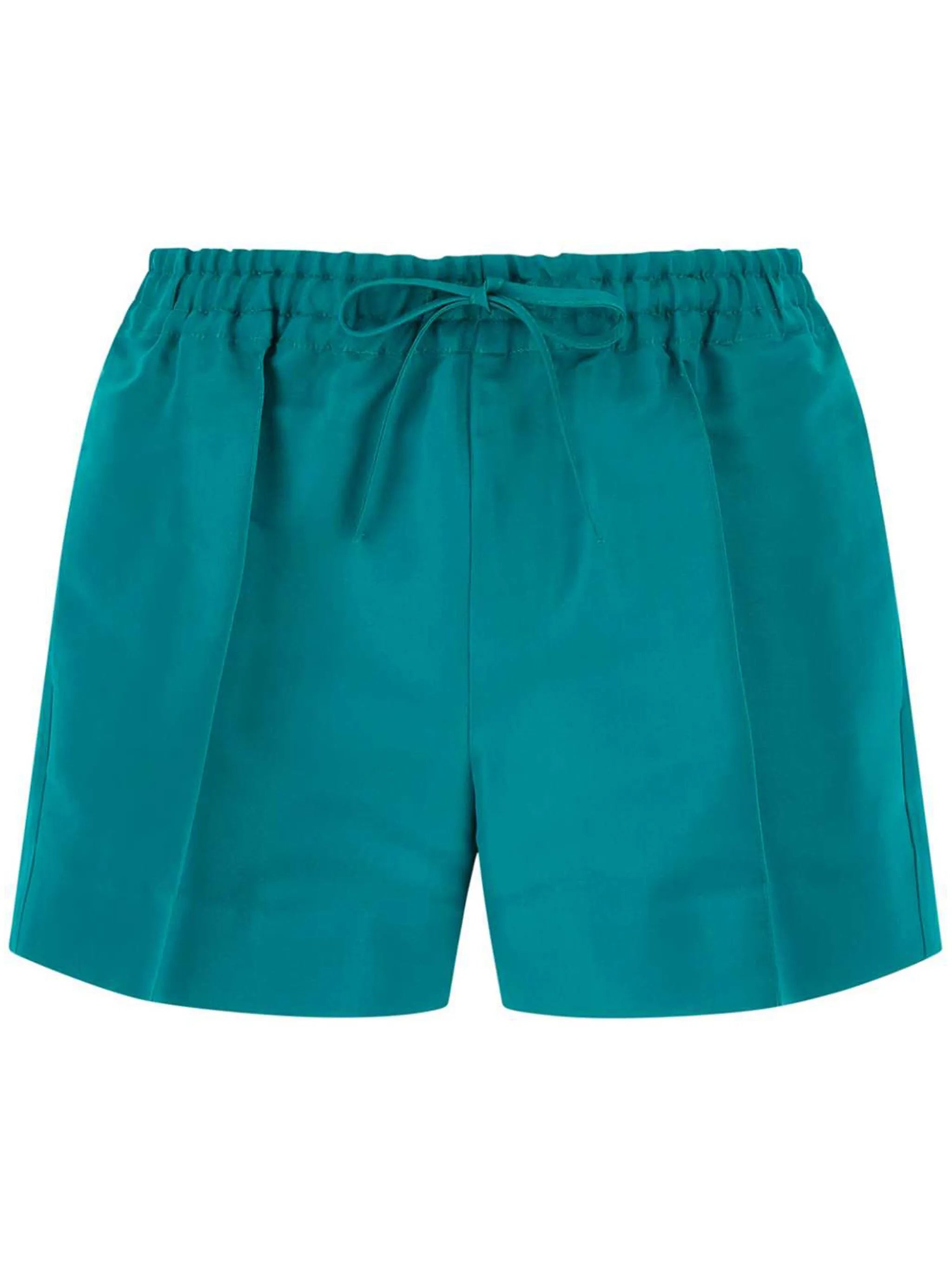 drawstring-waist pressed-crease shorts