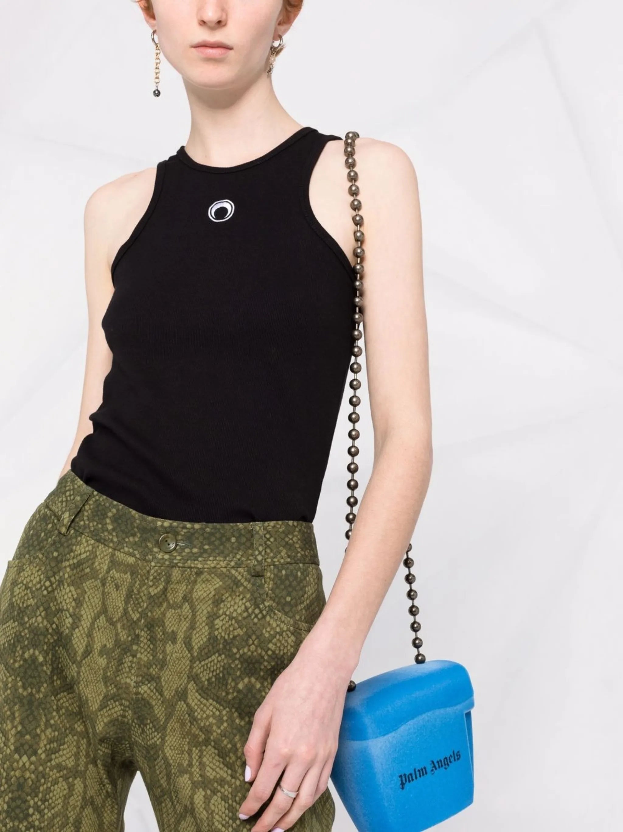Crescent Moon embroidered-logo tank top