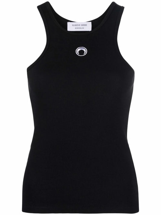 Crescent Moon embroidered-logo tank top