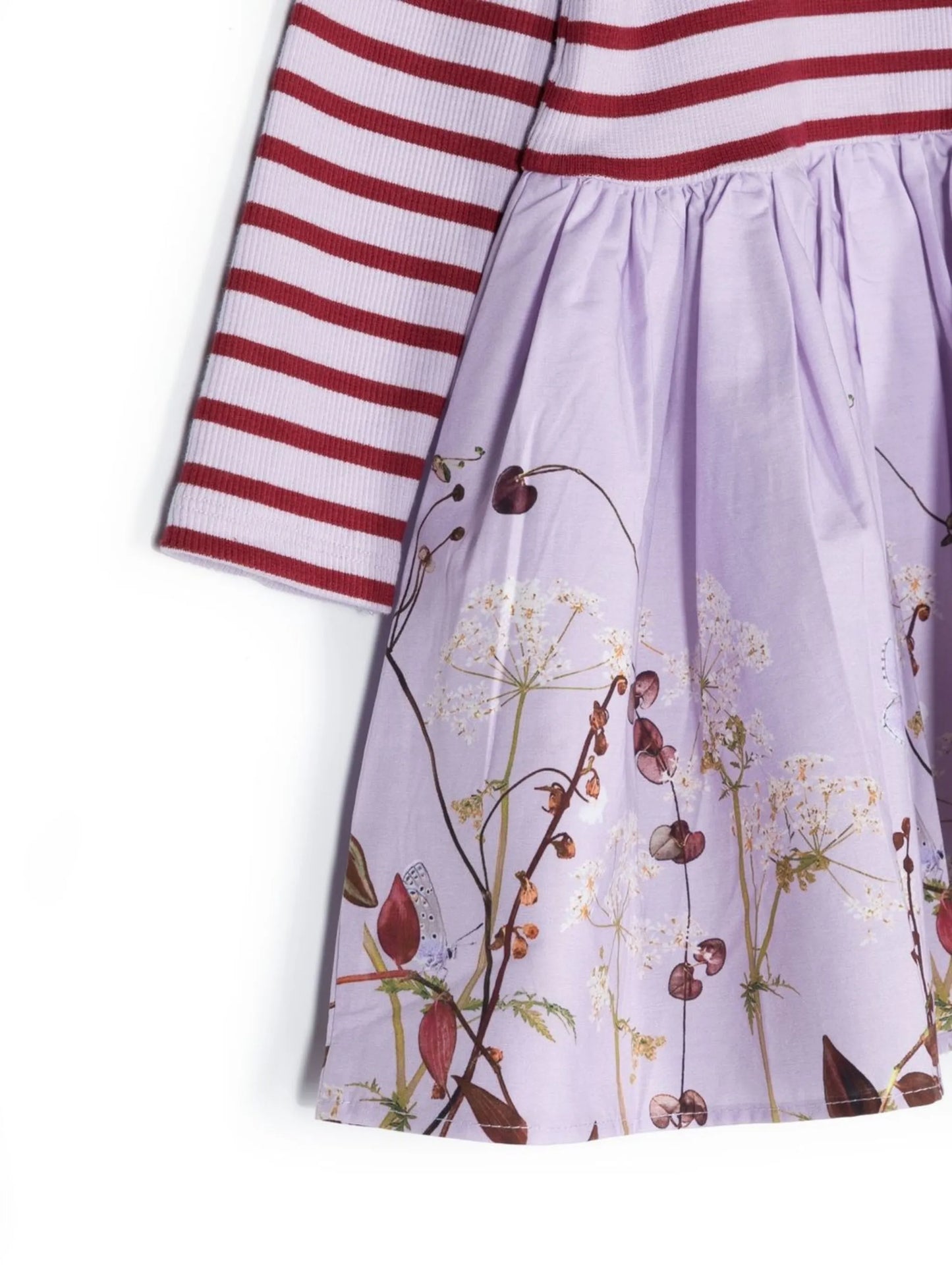 mix-print long-sleeved dress