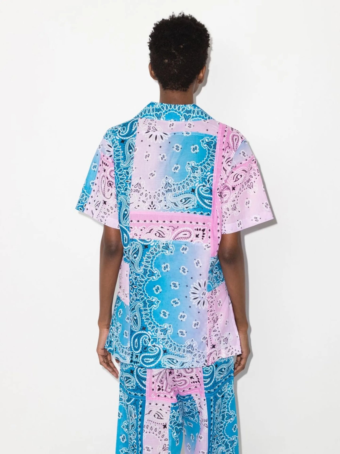 paisley-print short-sleeved shirt