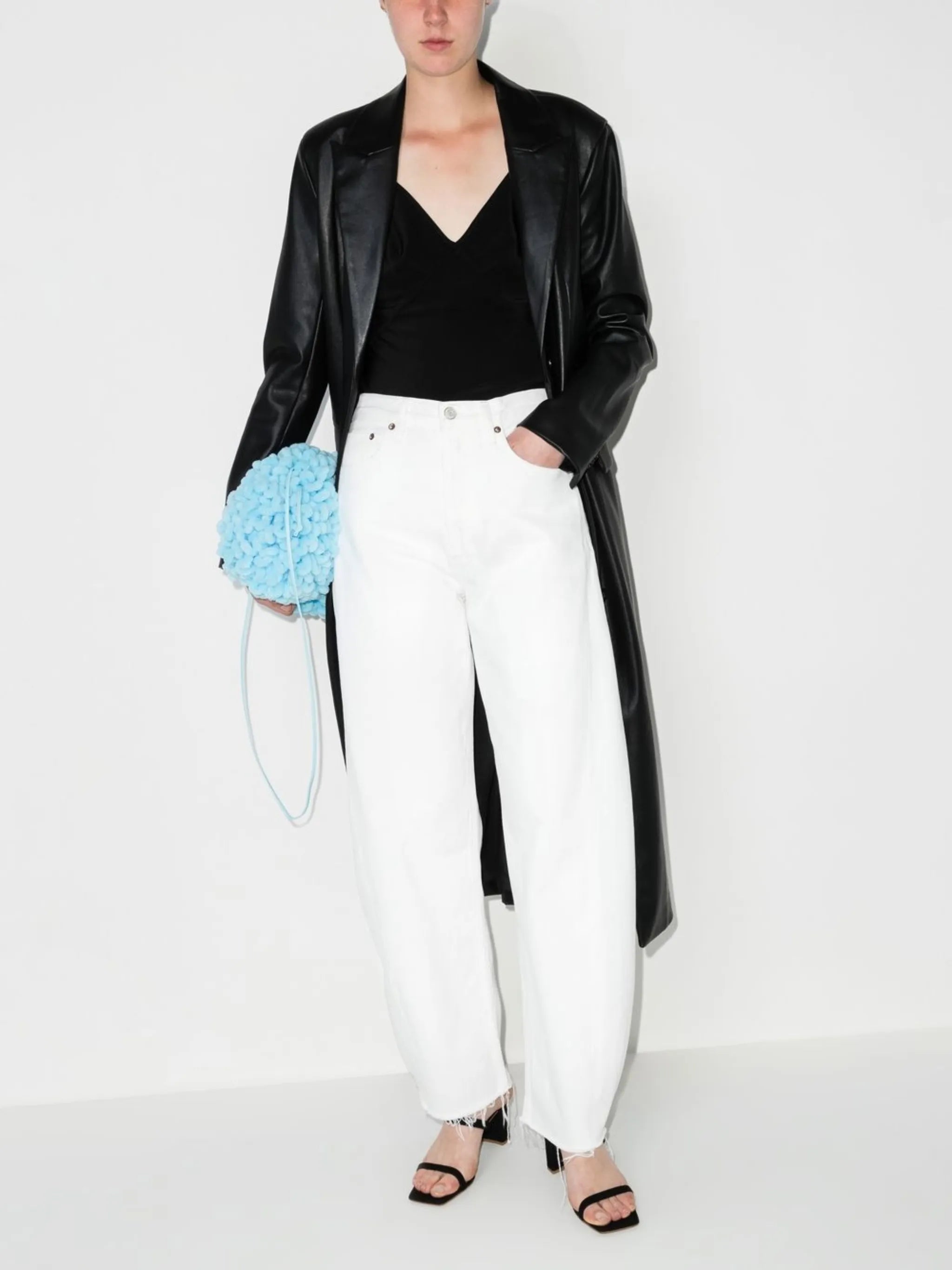 high-waist wide-leg jeans