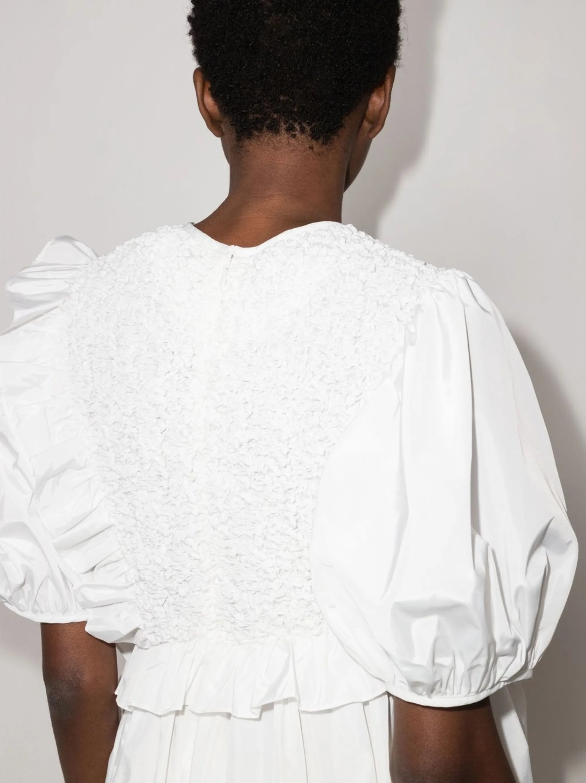 Carlotta smocked peplum blouse